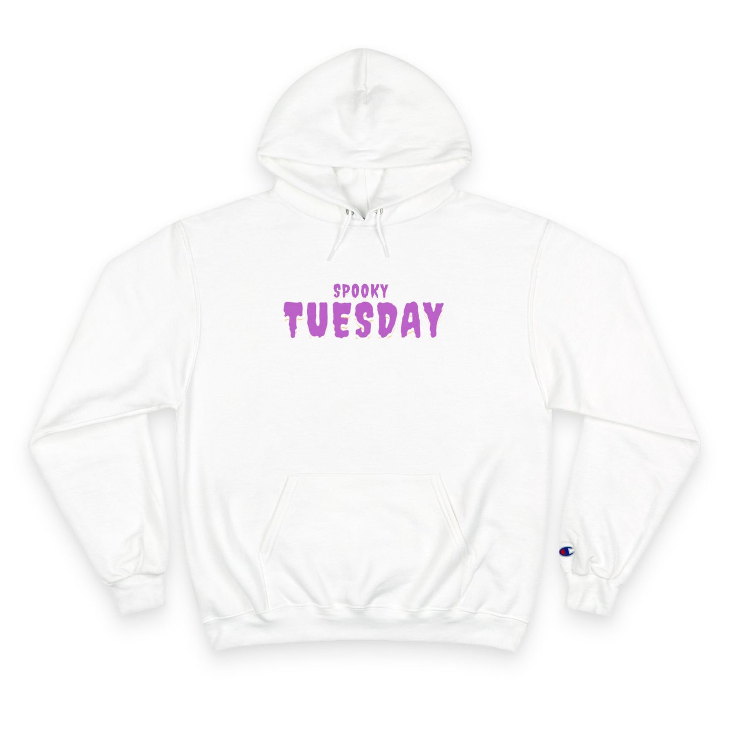 Spooky Tuesday Champion Hoodie, Halloween Apparel, Cozy Sweatshirt, Unisex Hoodie, Autumn Fashion, Gift for Her