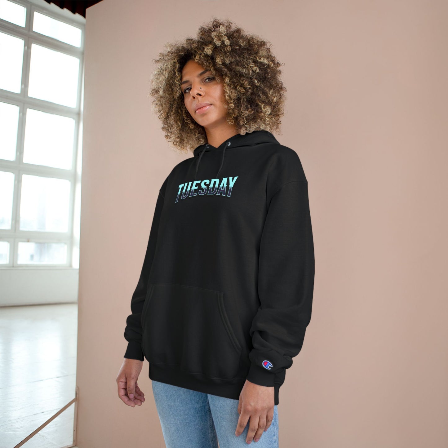 Limited Edition Tuesday Champion Hoodie - Stay True, Cozy Sweatshirt, Gift for Her, Comfy Casual Wear, Unique Sweatshirt