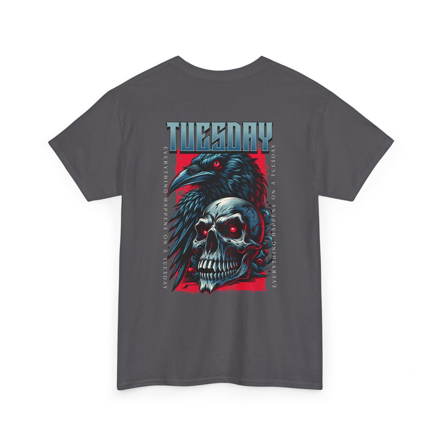 Gothic Skull and Raven Tee, Casual Gothic Fashion, Halloween Shirt, Dark Aesthetic Apparel, Unisex Graphic Cotton Tee, Trendy Everyday Wear