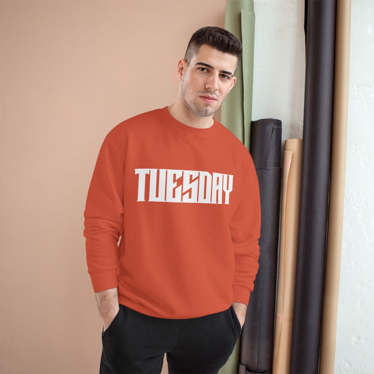 Retro Car Tuesday Champion Sweatshirt, Vintage Graphic Top, Cozy Unisex Apparel, Perfect Gift for Car Lovers, Unique Streetwear