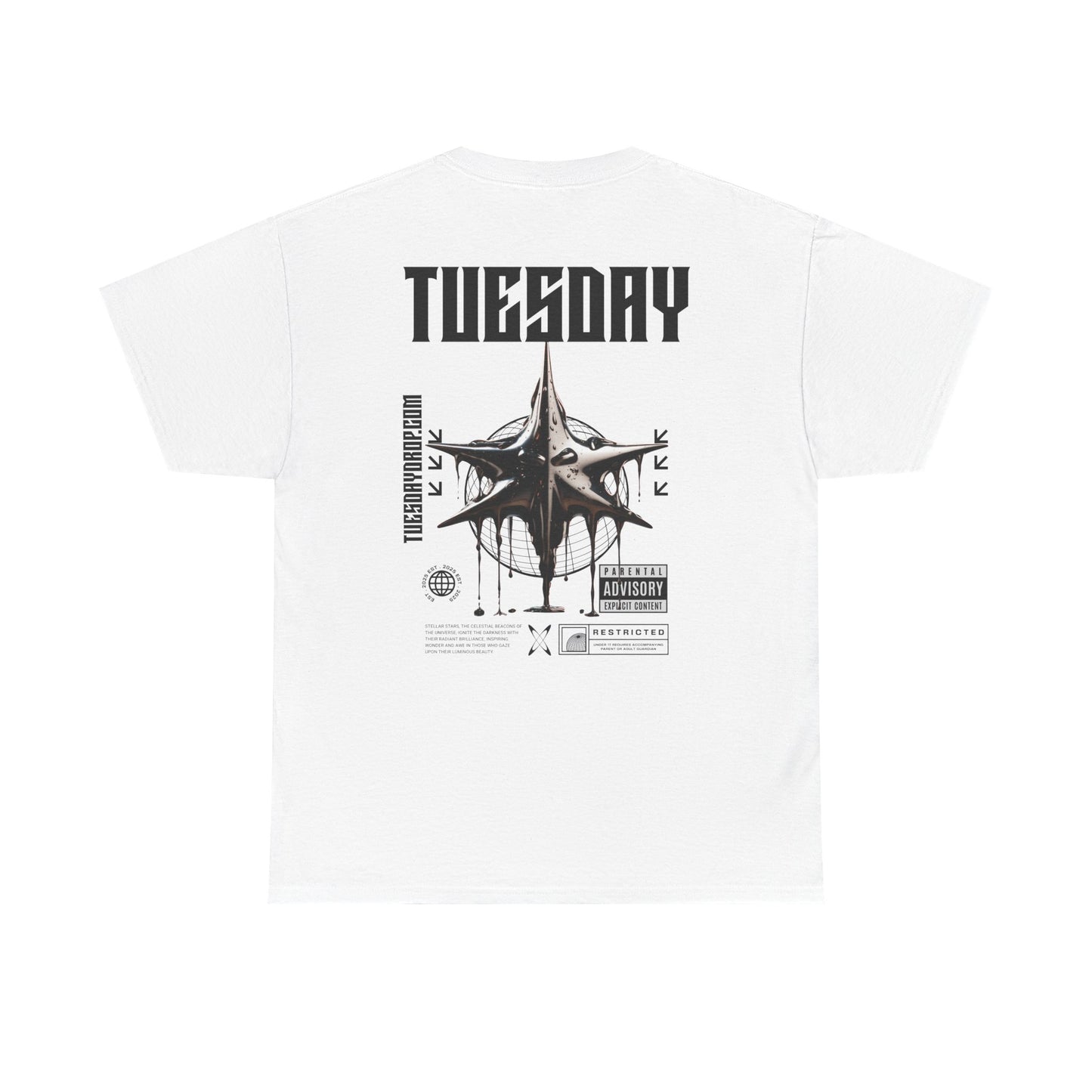Graphic Tee with 'Tuesday' Print, Casual Wear, Streetwear, Gift for Students, Unisex Top, Everyday Fashion, Weekend Style