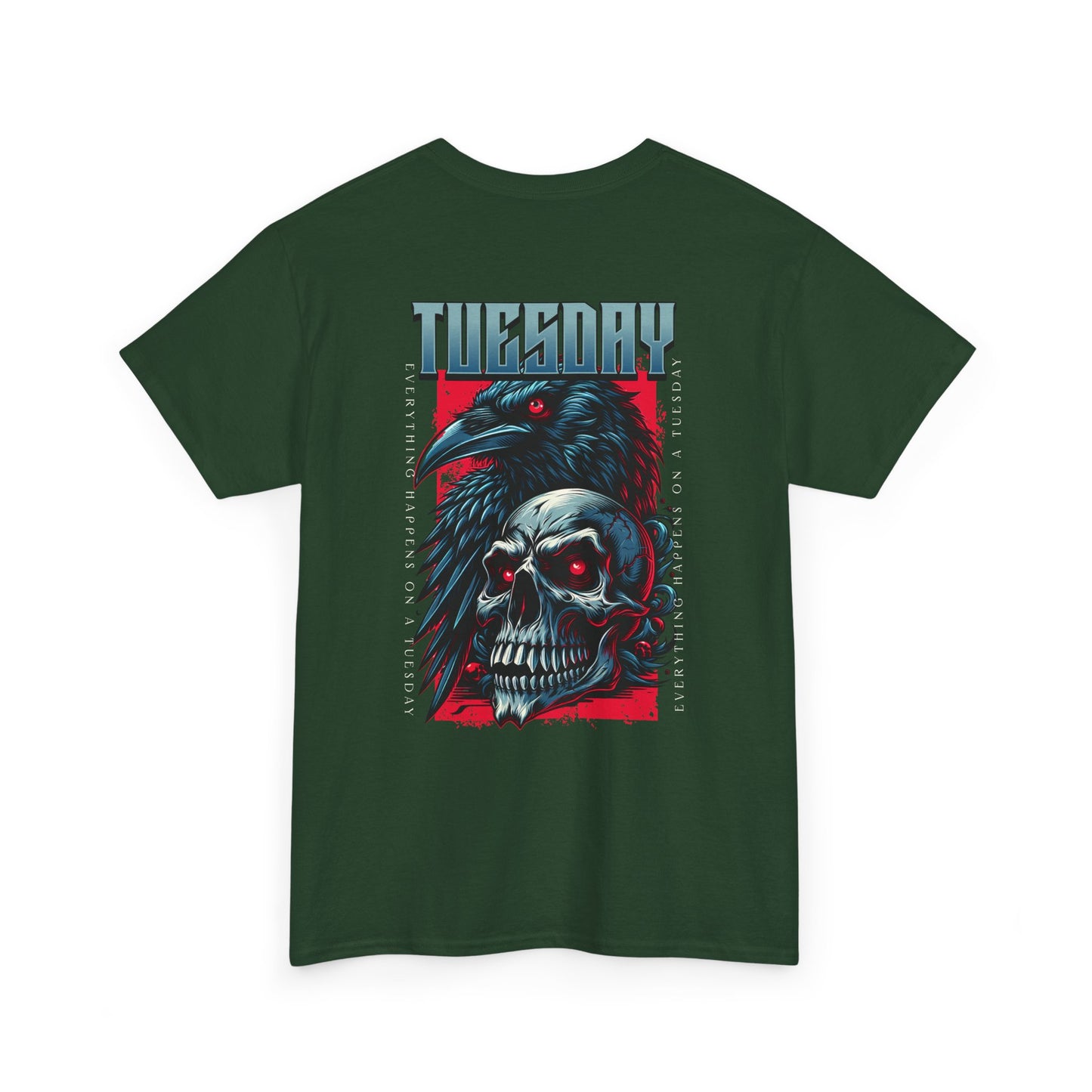 Gothic Skull and Raven Tee, Casual Gothic Fashion, Halloween Shirt, Dark Aesthetic Apparel, Unisex Graphic Cotton Tee, Trendy Everyday Wear