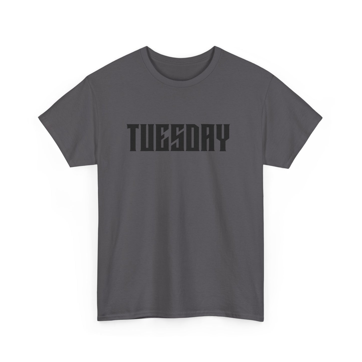 Graphic Tee with 'Tuesday' Print, Casual Wear, Streetwear, Gift for Students, Unisex Top, Everyday Fashion, Weekend Style