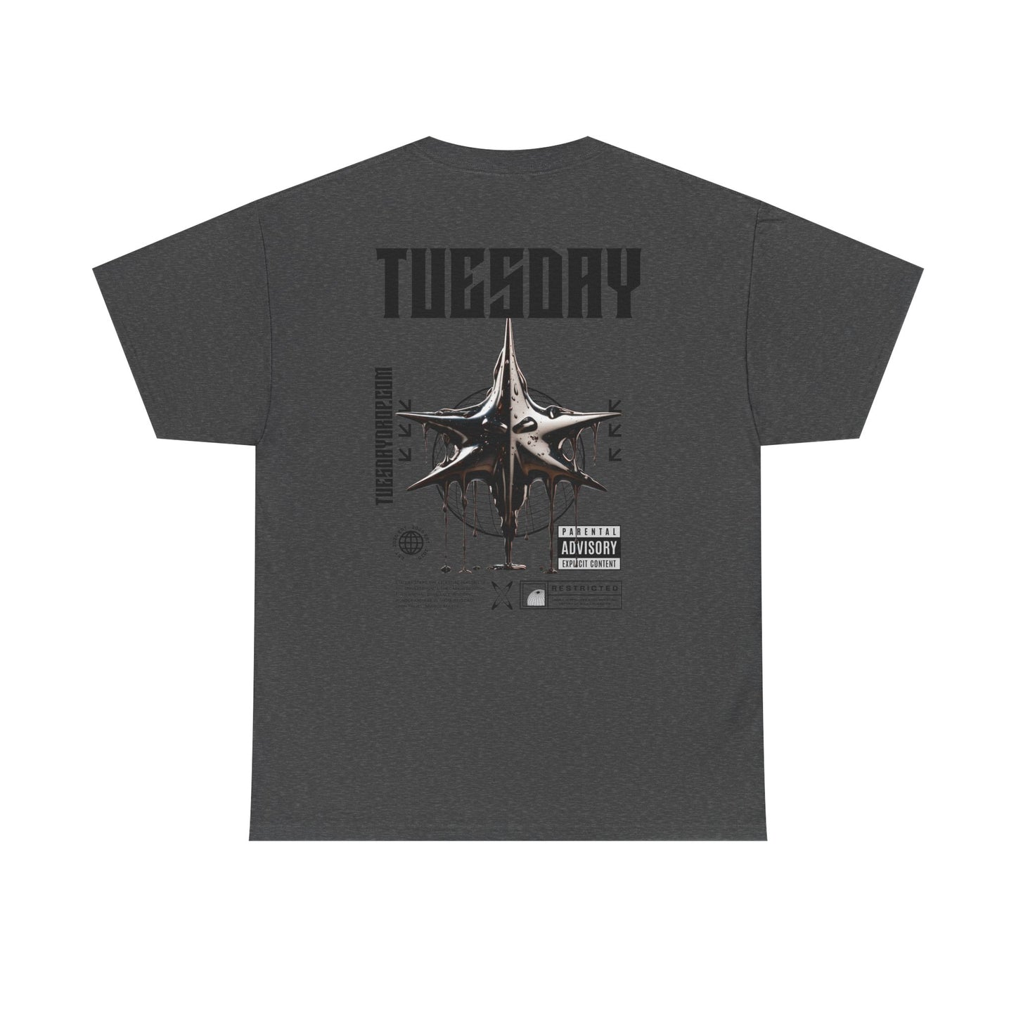 Graphic Tee with 'Tuesday' Print, Casual Wear, Streetwear, Gift for Students, Unisex Top, Everyday Fashion, Weekend Style