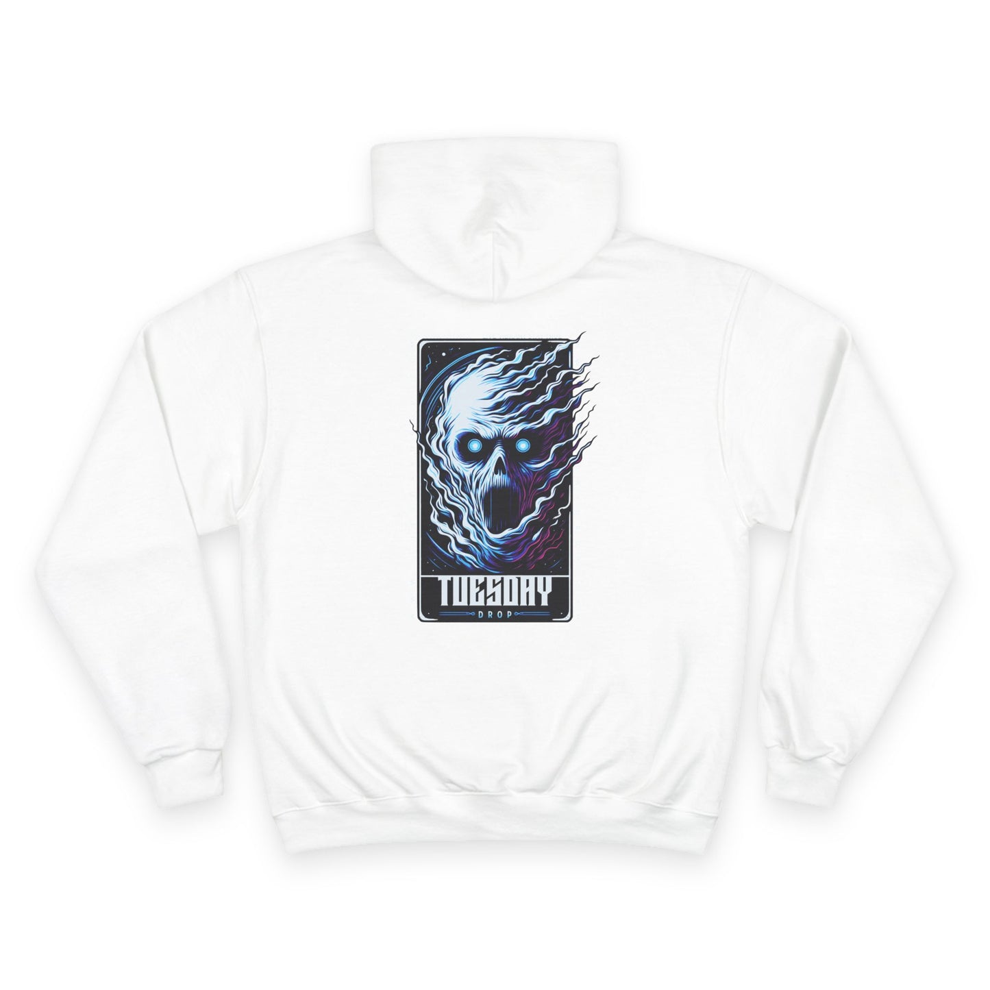 Tuesday Skull Champion Hoodie, Graphic Sweatshirt, Halloween Gift, Unique Casual Wear, Trendy Hoodie for Everyday Style