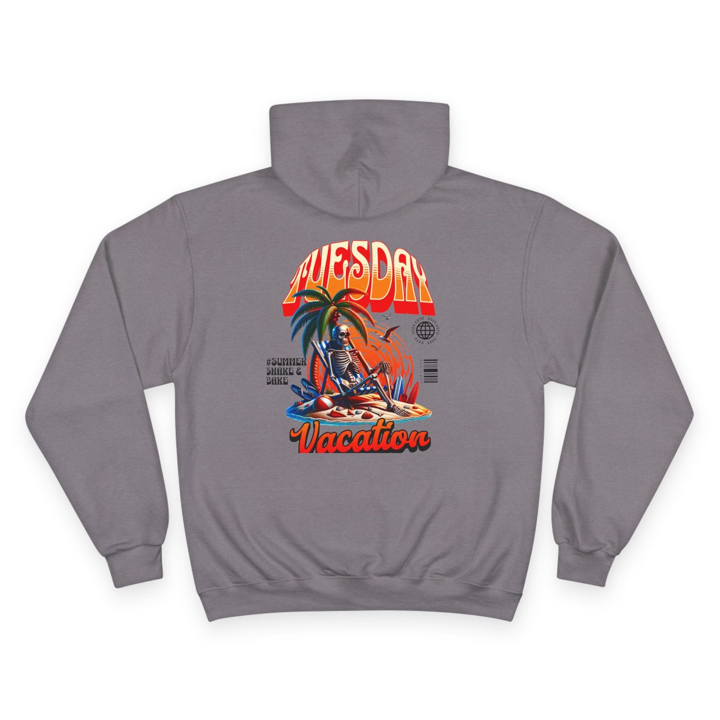 Casual Champion Hoodie, Day of the Week Gift, Unique Graphic Sweatshirt, Tuesday Vibes, Perfect for Vacations & Relaxation