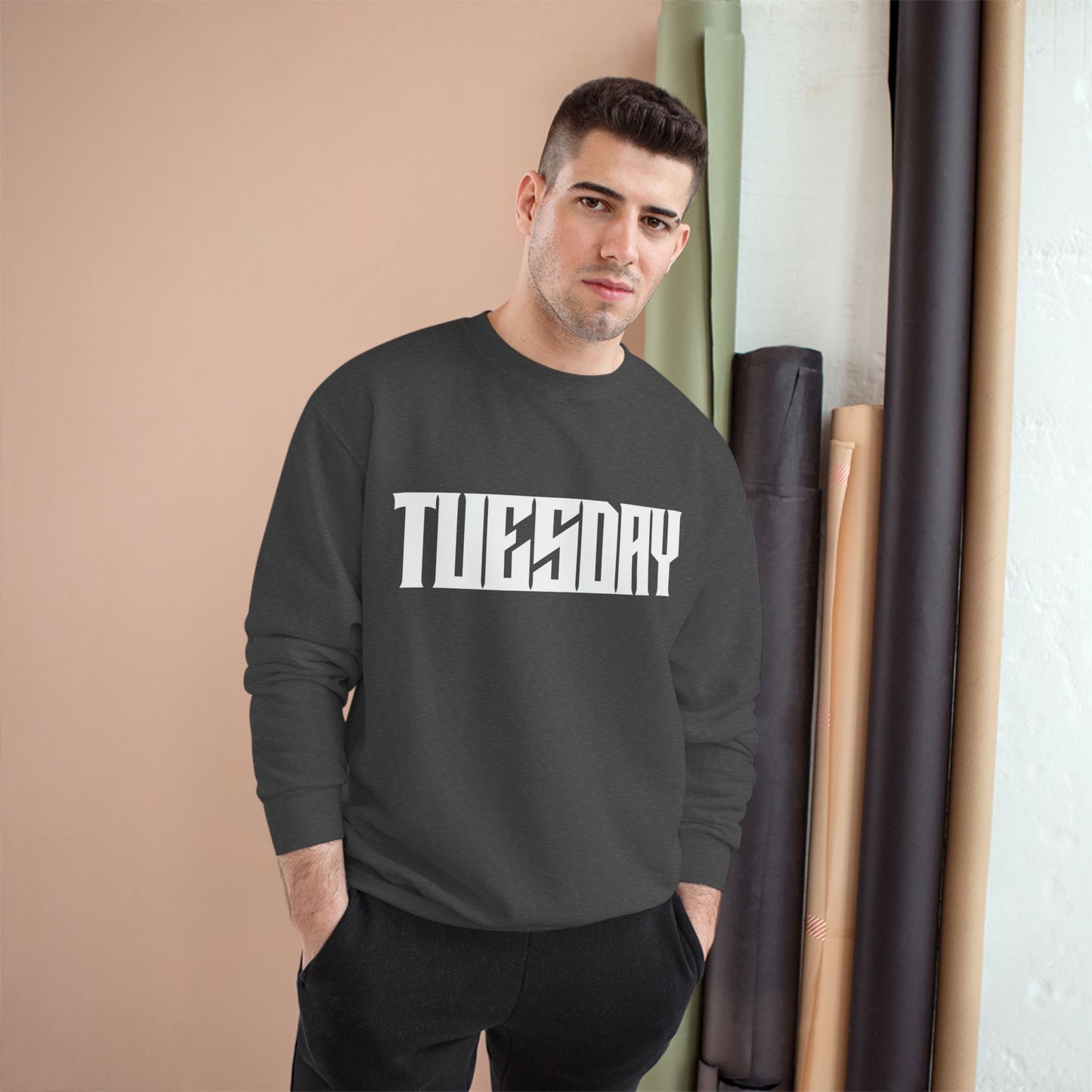 Retro Car Tuesday Champion Sweatshirt, Vintage Graphic Top, Cozy Unisex Apparel, Perfect Gift for Car Lovers, Unique Streetwear