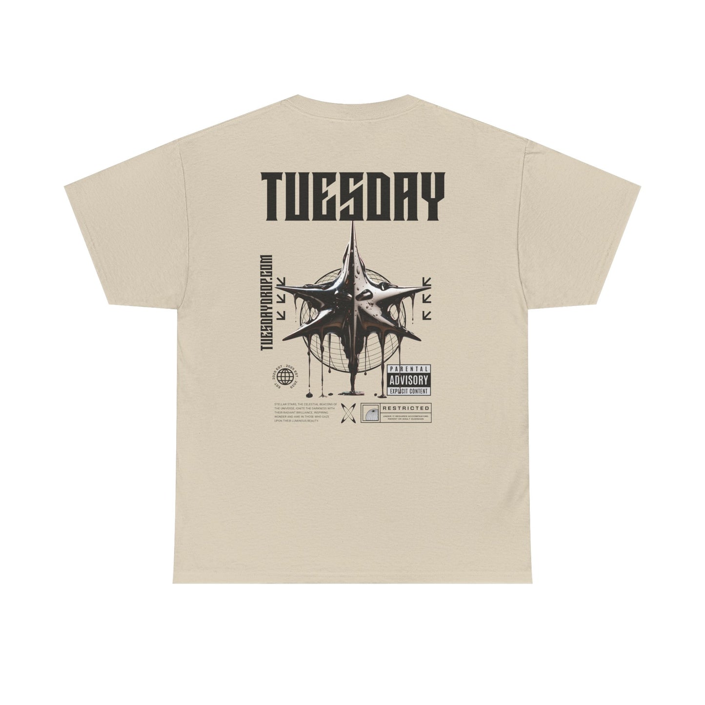 Graphic Tee with 'Tuesday' Print, Casual Wear, Streetwear, Gift for Students, Unisex Top, Everyday Fashion, Weekend Style