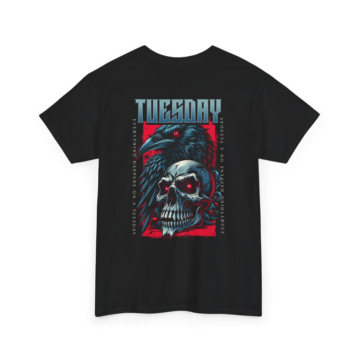 Gothic Skull and Raven Tee, Casual Gothic Fashion, Halloween Shirt, Dark Aesthetic Apparel, Unisex Graphic Cotton Tee, Trendy Everyday Wear