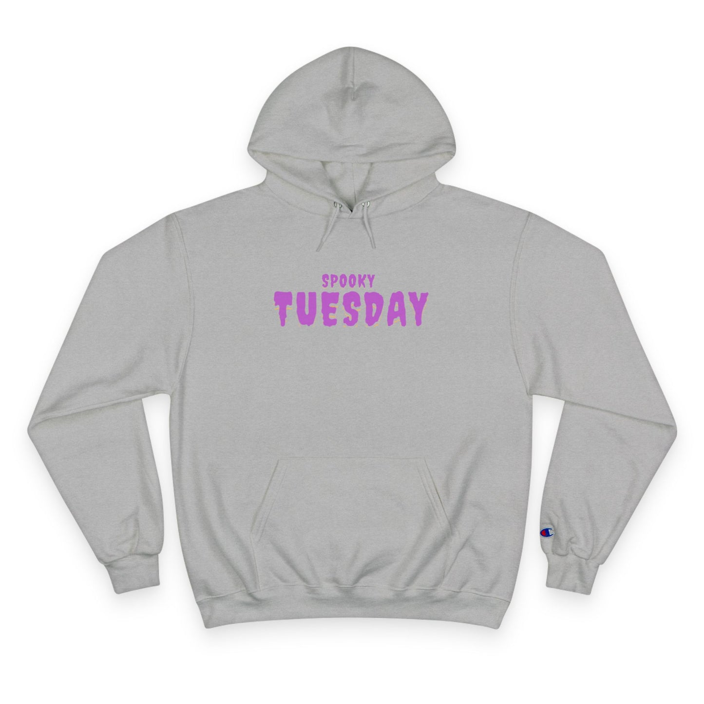 Spooky Tuesday Champion Hoodie, Halloween Apparel, Cozy Sweatshirt, Unisex Hoodie, Autumn Fashion, Gift for Her
