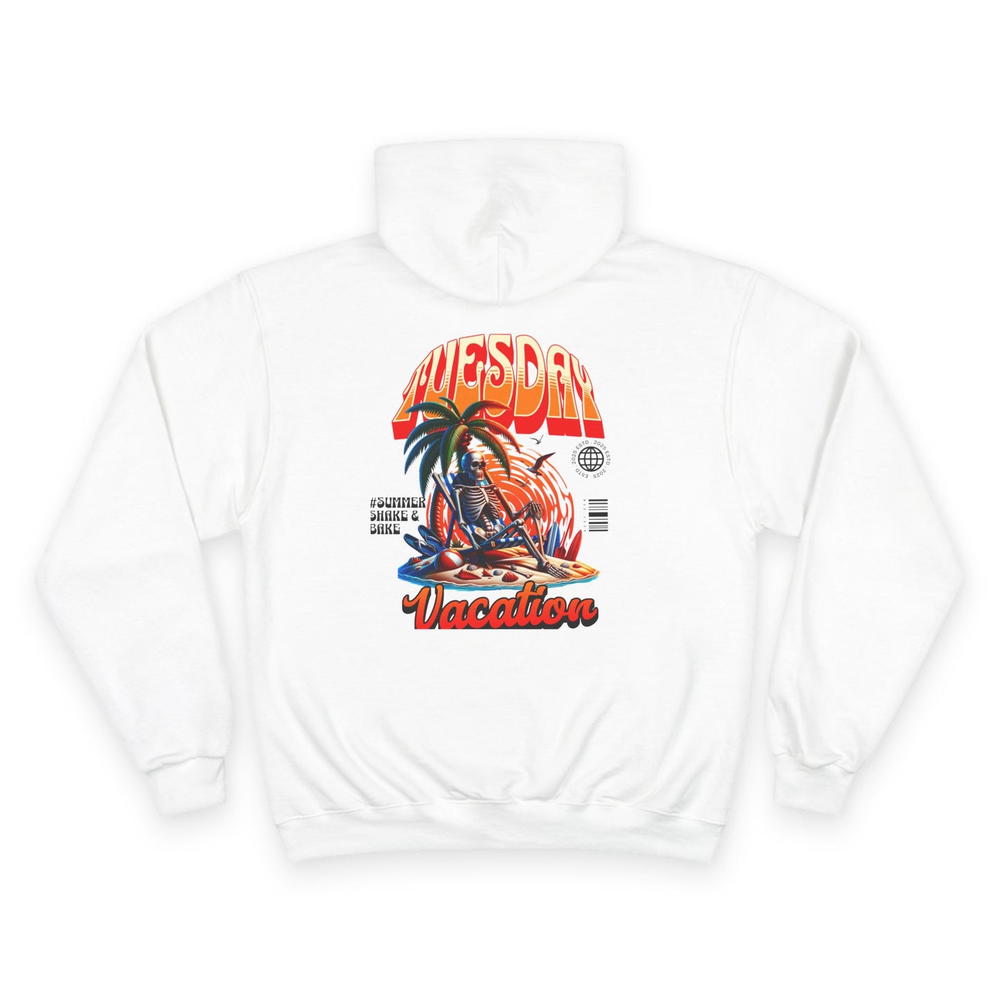 Casual Champion Hoodie, Day of the Week Gift, Unique Graphic Sweatshirt, Tuesday Vibes, Perfect for Vacations & Relaxation