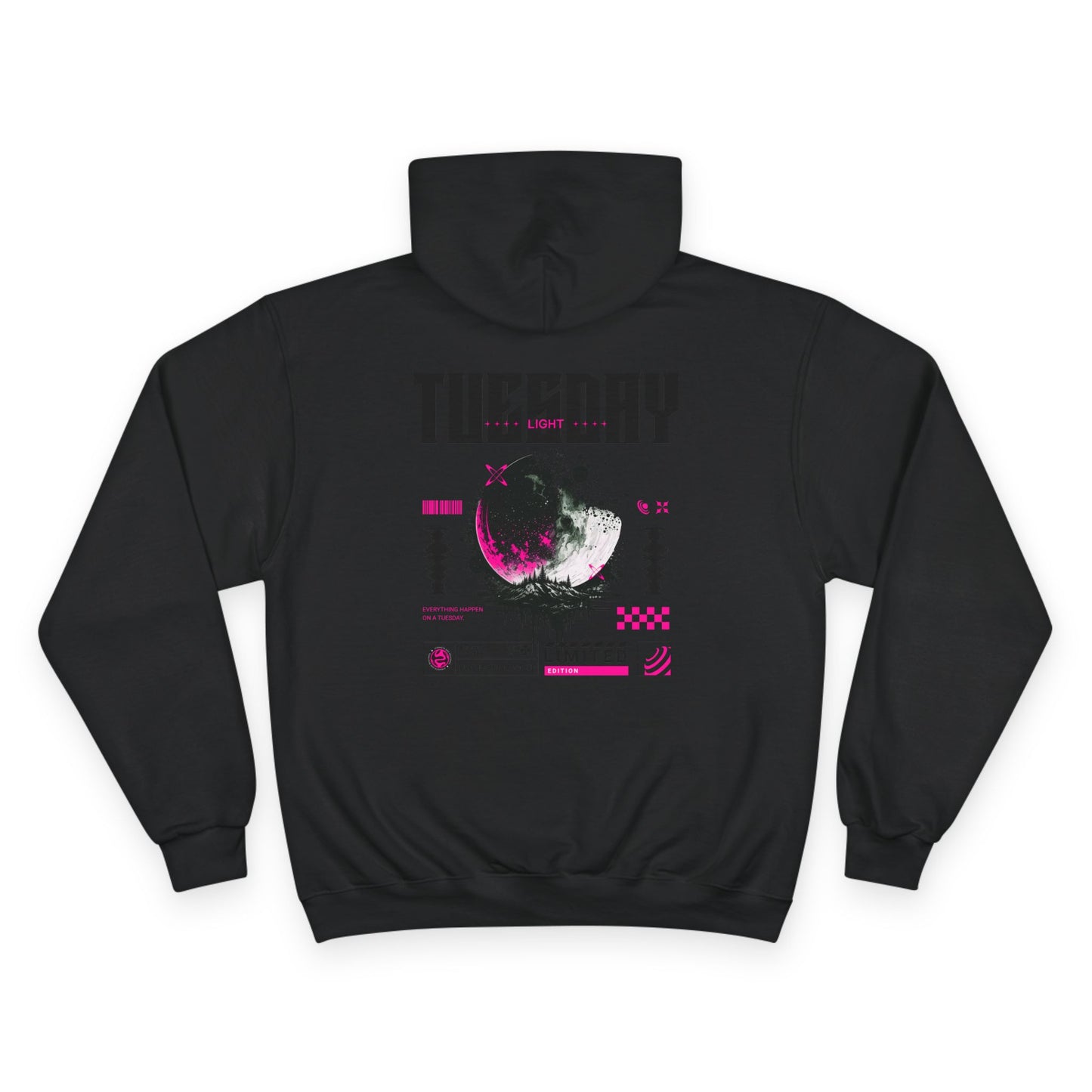 Tuesday Champion Hoodie, Graphic Sweatshirt, Cozy Pullover, Gift for Her, Everyday Wear, Trendy Streetwear