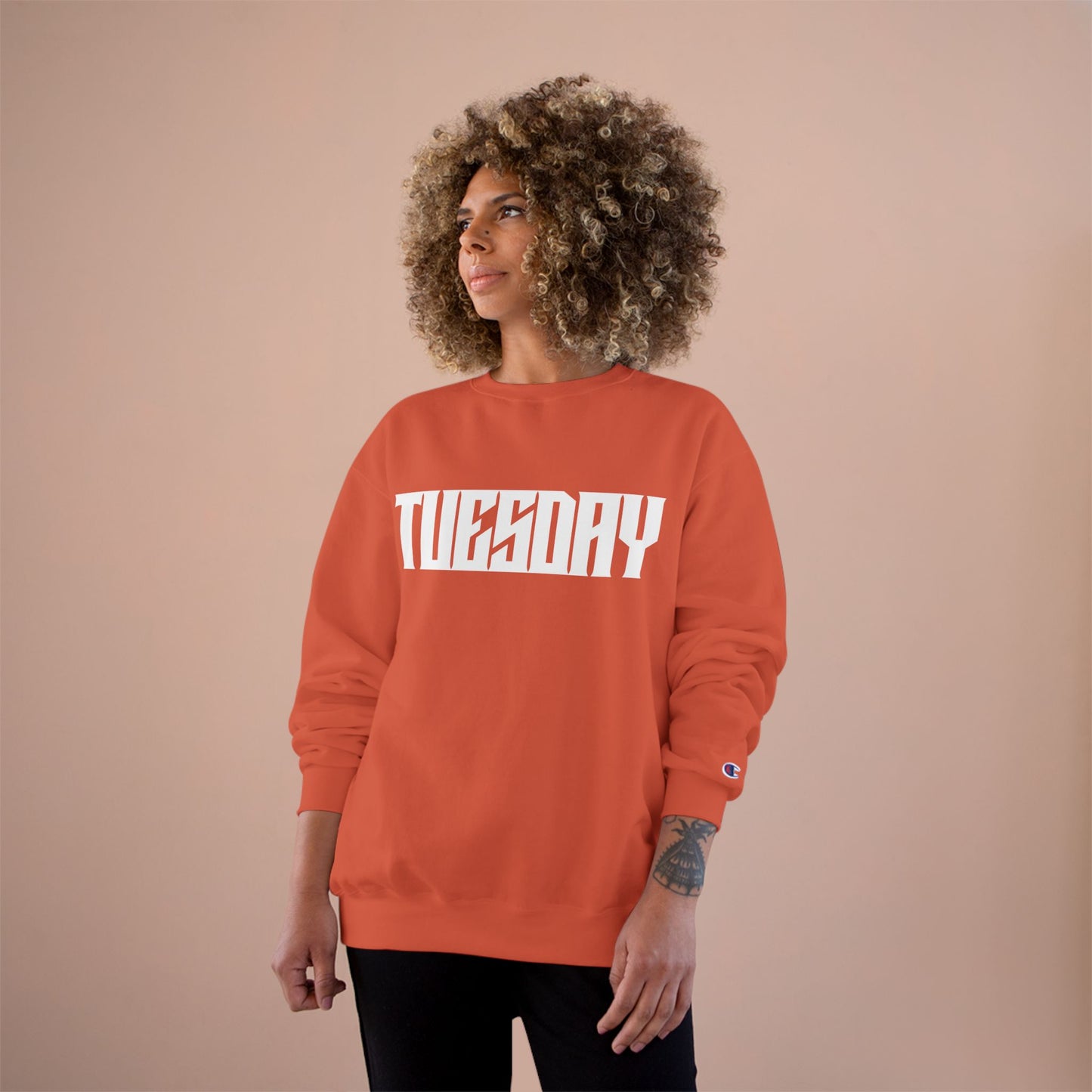 Retro Car Tuesday Champion Sweatshirt, Vintage Graphic Top, Cozy Unisex Apparel, Perfect Gift for Car Lovers, Unique Streetwear