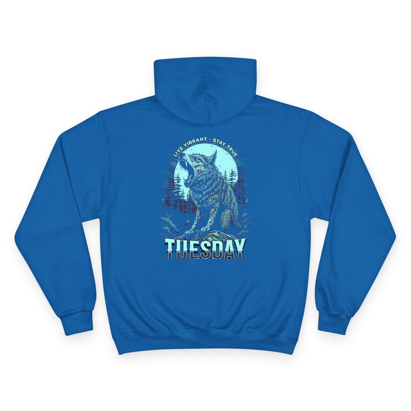 Stylish Champion Hoodie with 'Tuesday' Design, Perfect for Casual Wear, Gift for Animal Lovers, Cozy and Trendy