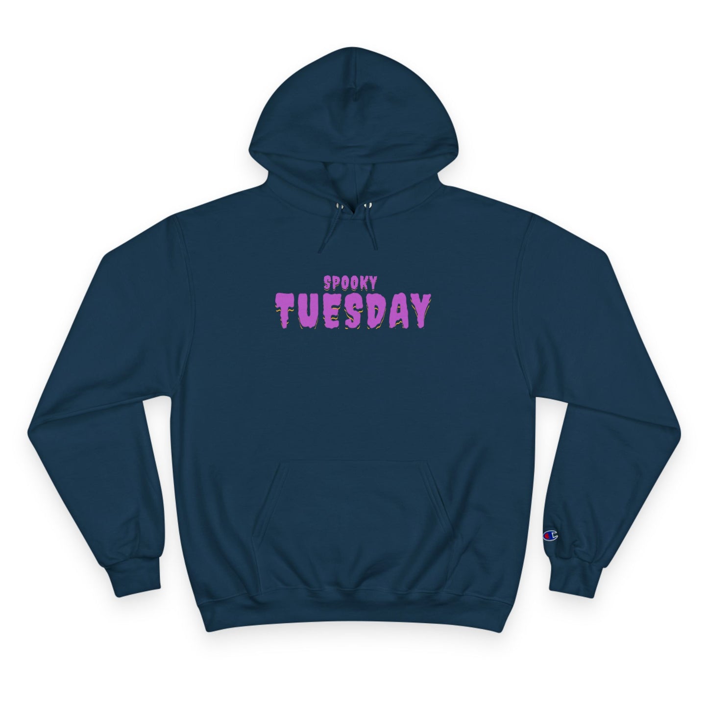 Spooky Tuesday Champion Hoodie, Halloween Apparel, Cozy Sweatshirt, Unisex Hoodie, Autumn Fashion, Gift for Her