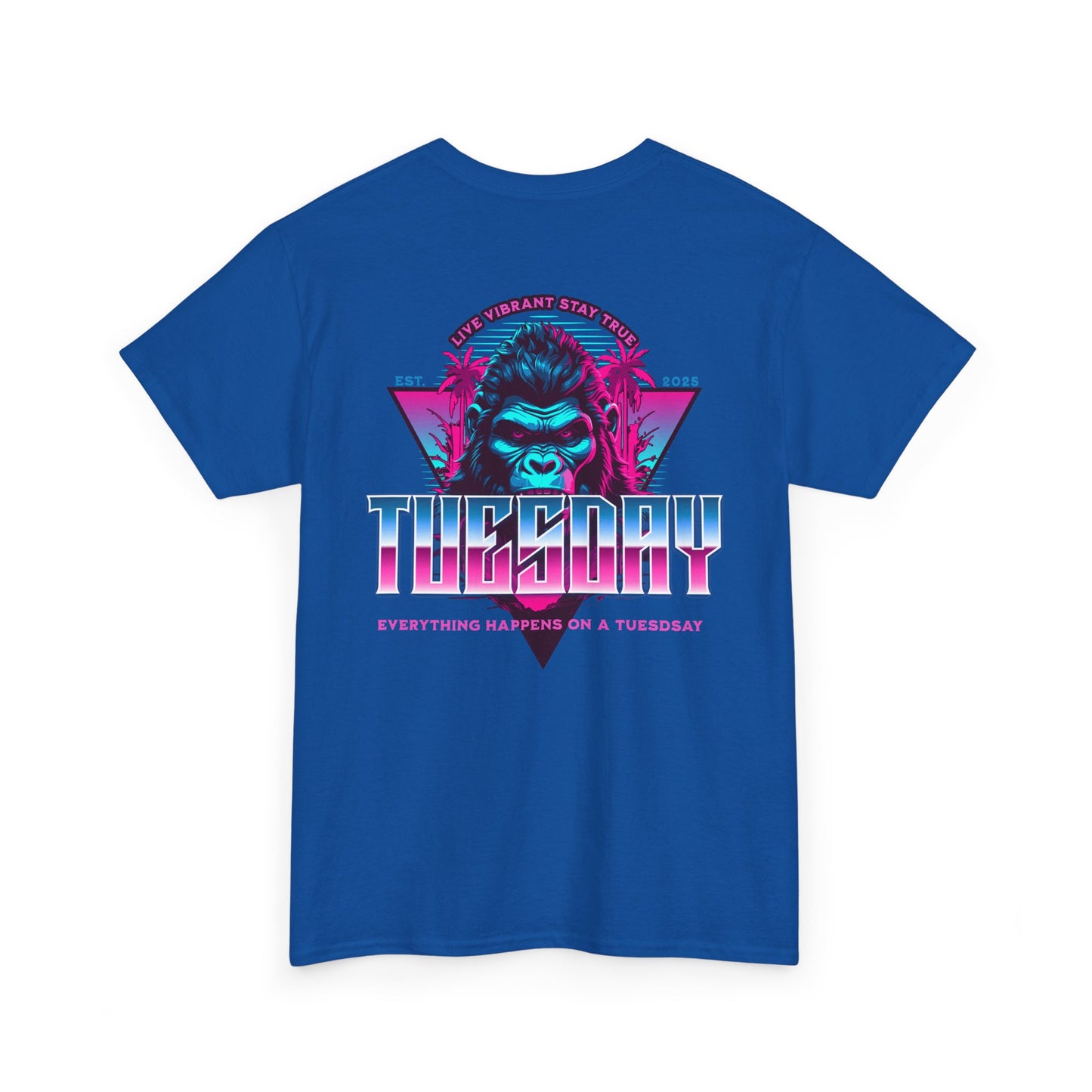 Retro Tuesday Graphic Tee, Fun Casual T-Shirt for Everyday Wear, Unisex Cotton Top, Party Shirt, Gift for Birthdays and Celebrations