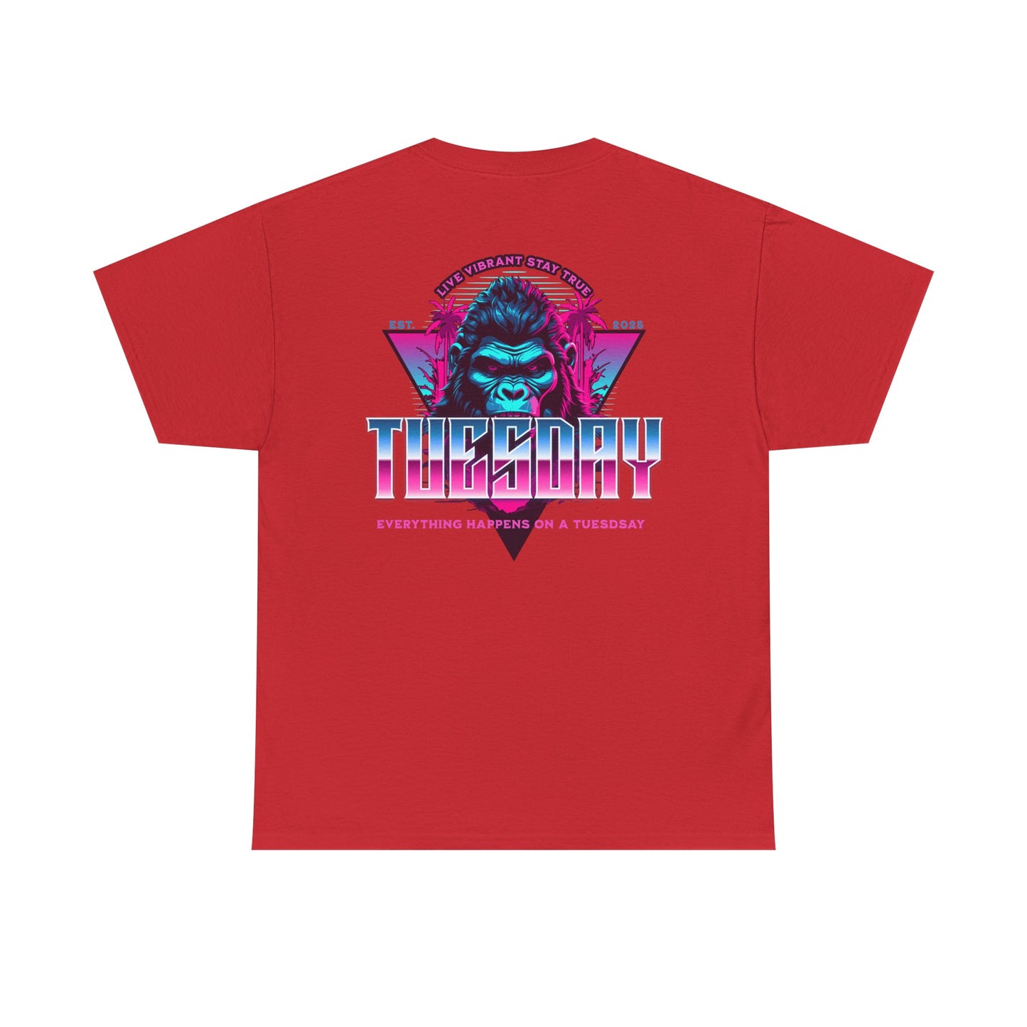 Retro Tuesday Graphic Tee, Fun Casual T-Shirt for Everyday Wear, Unisex Cotton Top, Party Shirt, Gift for Birthdays and Celebrations