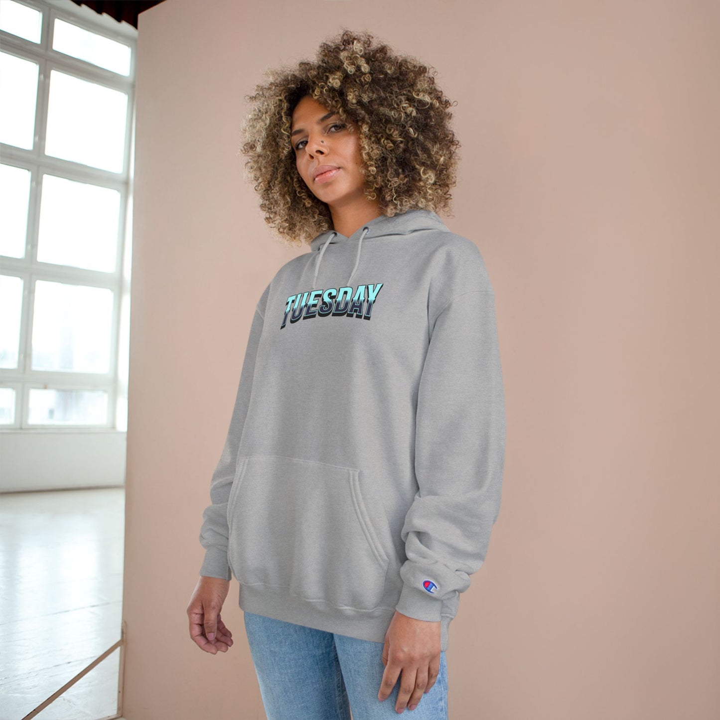 Limited Edition Tuesday Champion Hoodie - Stay True, Cozy Sweatshirt, Gift for Her, Comfy Casual Wear, Unique Sweatshirt