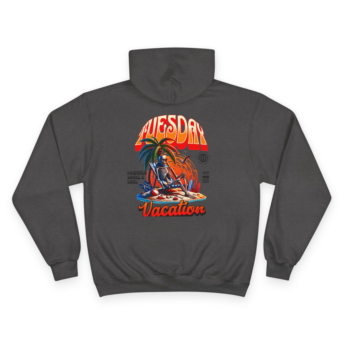 Casual Champion Hoodie, Day of the Week Gift, Unique Graphic Sweatshirt, Tuesday Vibes, Perfect for Vacations & Relaxation