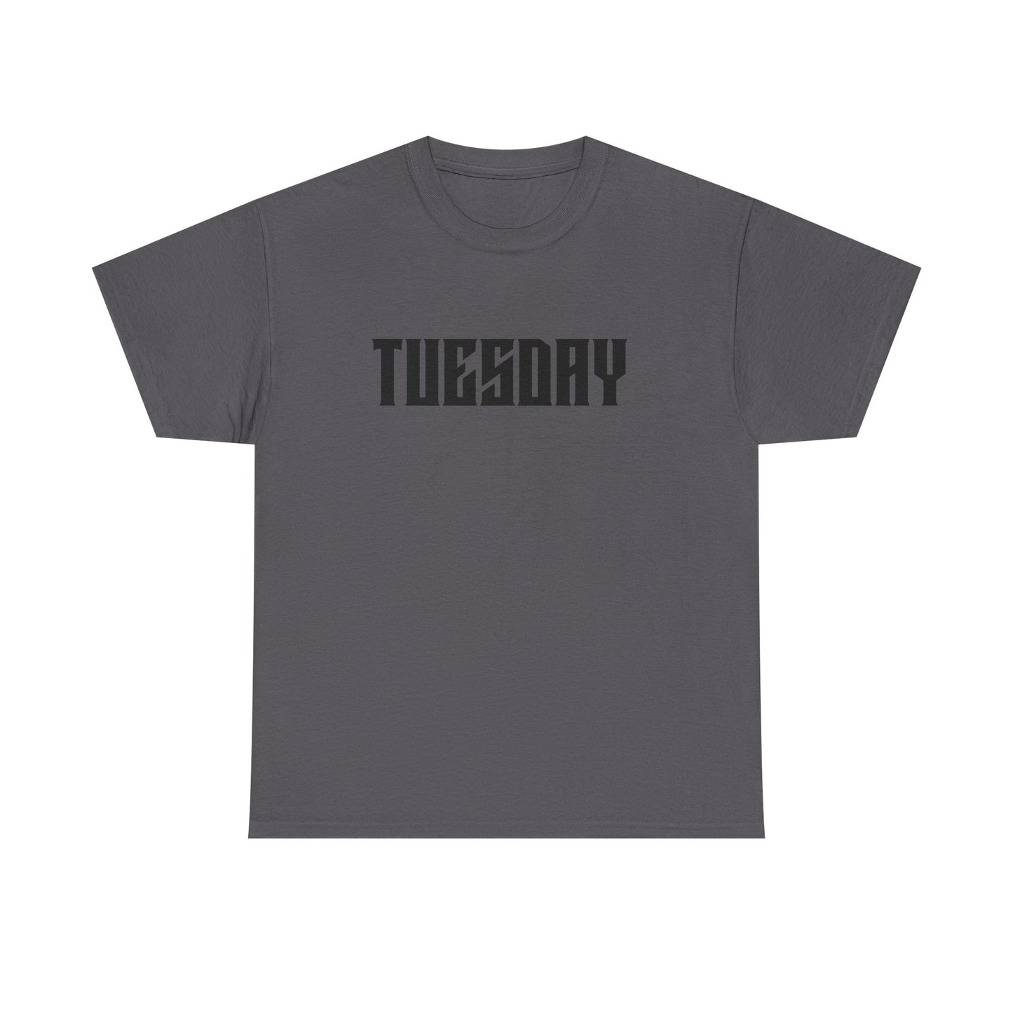 Graphic Tee with 'Tuesday' Print, Casual Wear, Streetwear, Gift for Students, Unisex Top, Everyday Fashion, Weekend Style