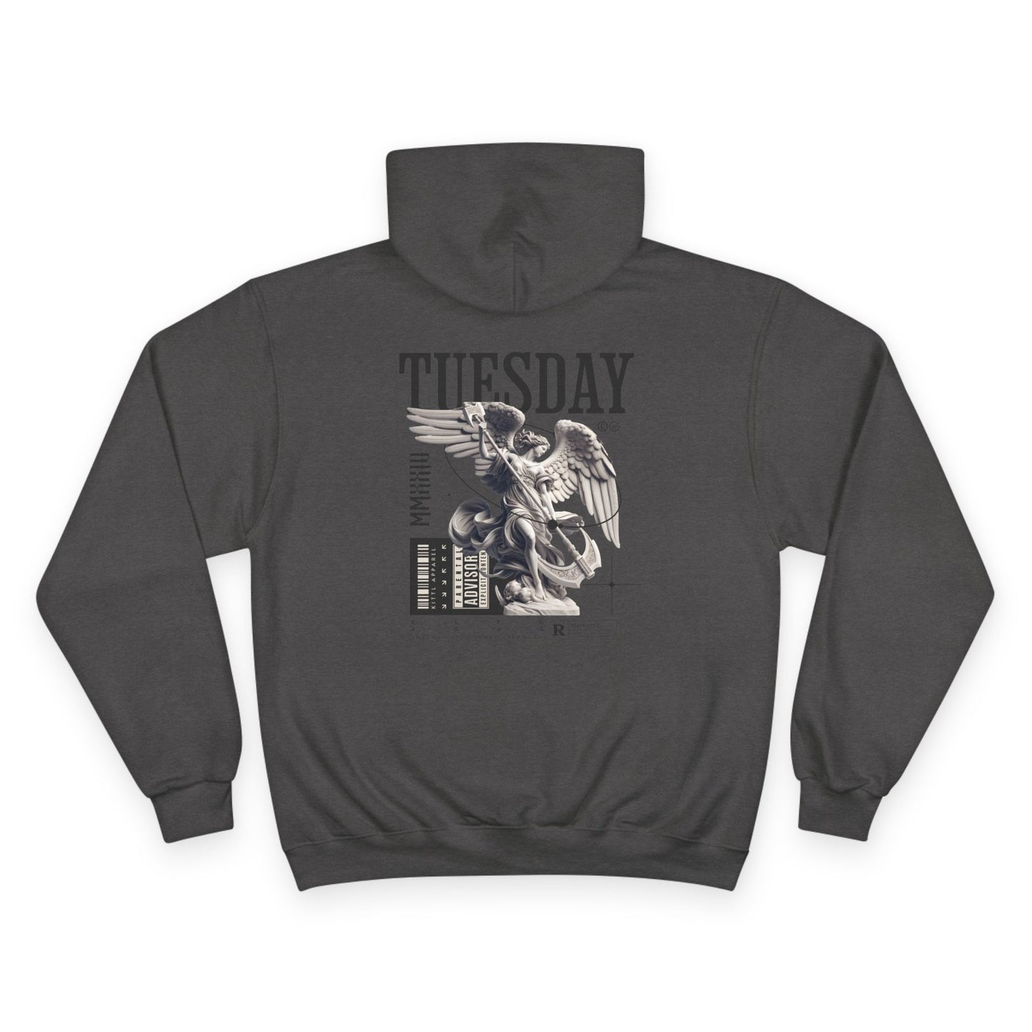 Tuesday Champion Hoodie - Stylish & Comfy Oversized Hoodie, Gift for Her, Unique Sweatshirt for Daily Wear, Cozy Fashion Statement