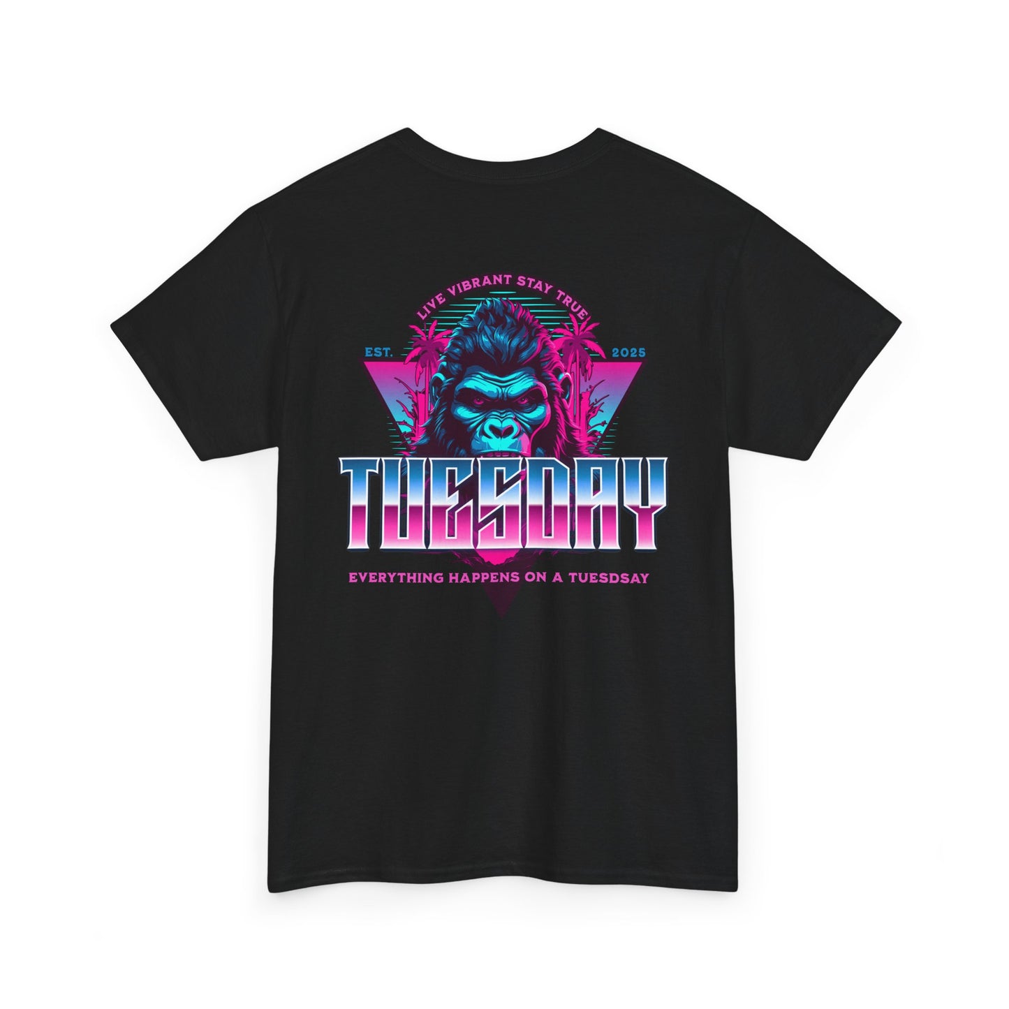 Retro Tuesday Graphic Tee, Fun Casual T-Shirt for Everyday Wear, Unisex Cotton Top, Party Shirt, Gift for Birthdays and Celebrations