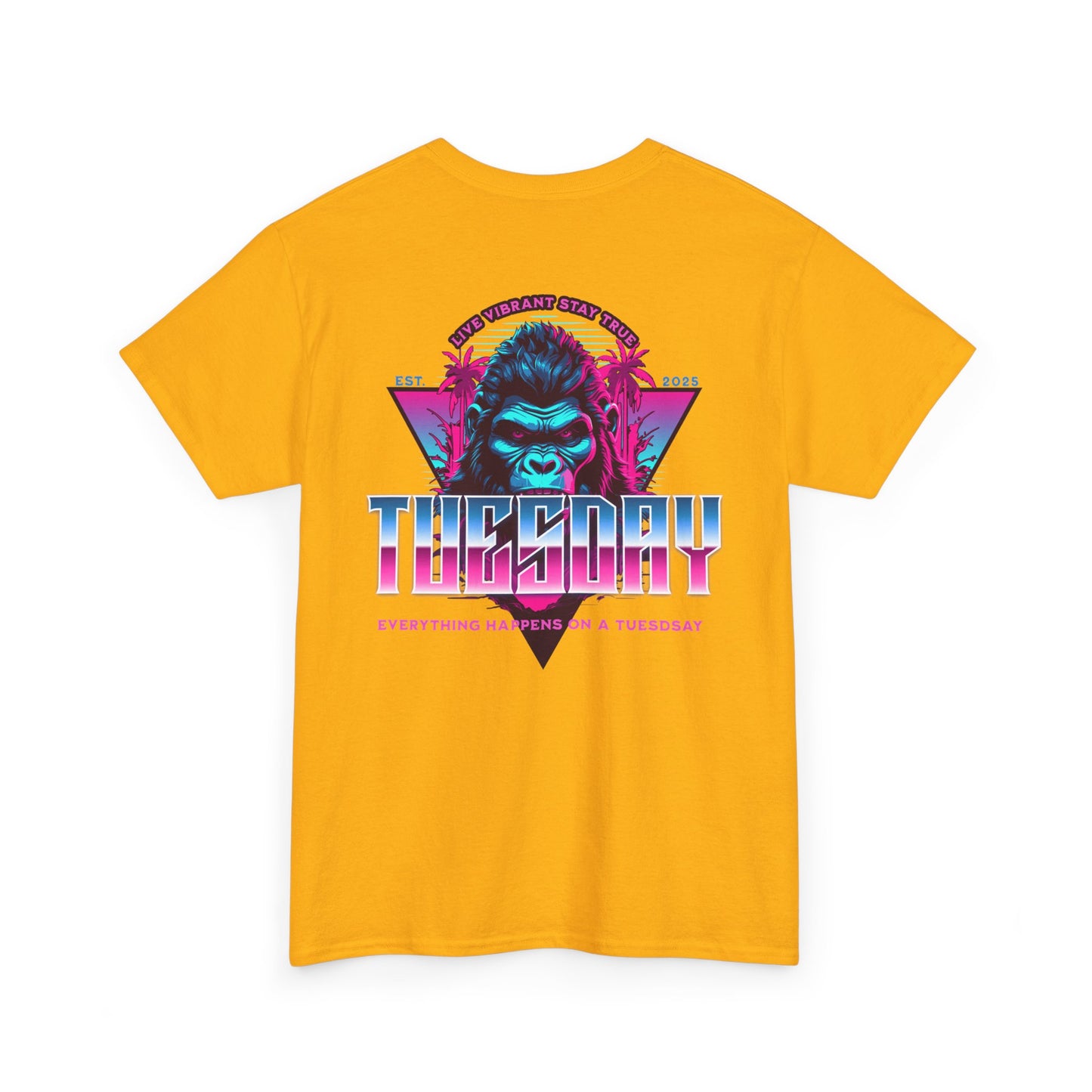Retro Tuesday Graphic Tee, Fun Casual T-Shirt for Everyday Wear, Unisex Cotton Top, Party Shirt, Gift for Birthdays and Celebrations