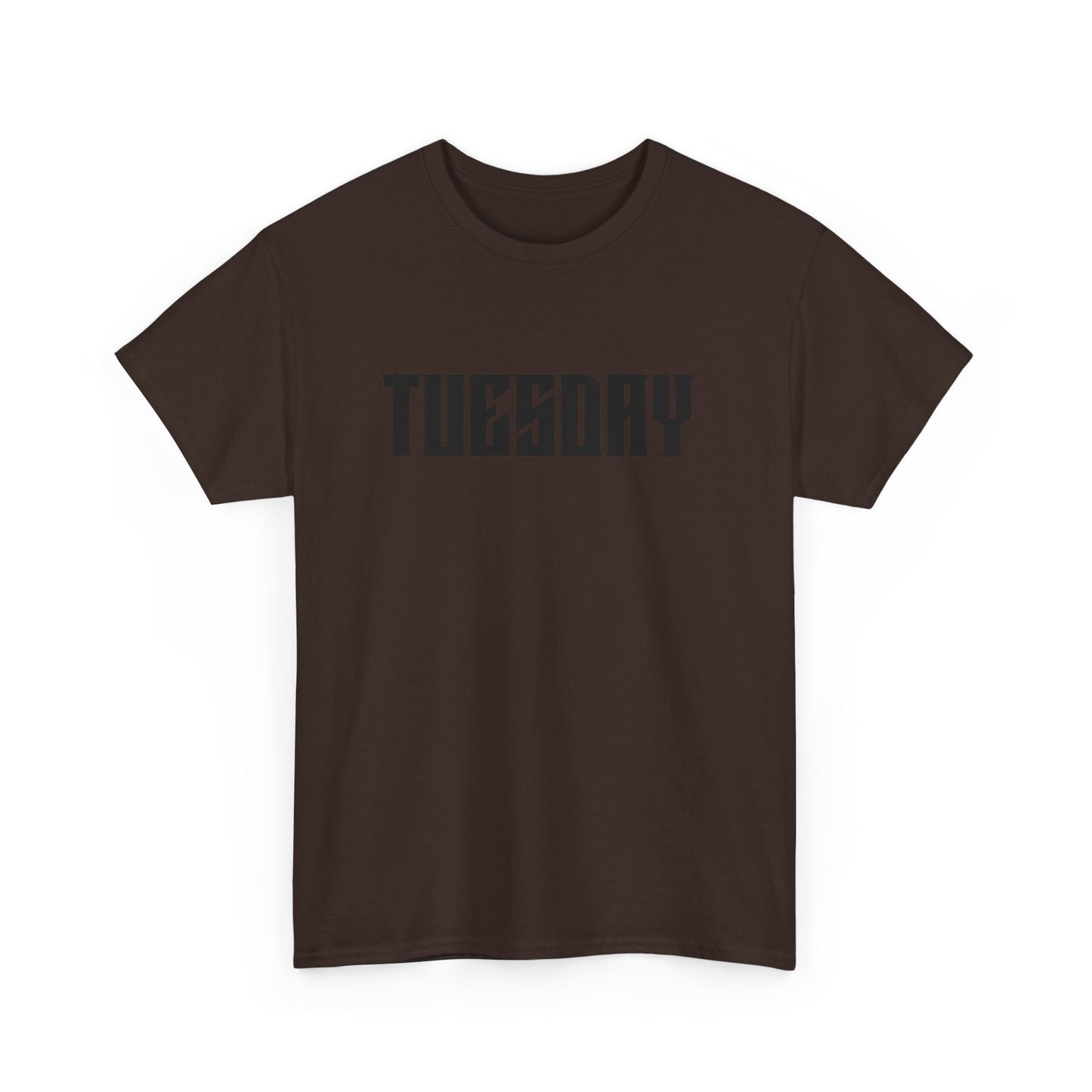 Graphic Tee with 'Tuesday' Print, Casual Wear, Streetwear, Gift for Students, Unisex Top, Everyday Fashion, Weekend Style
