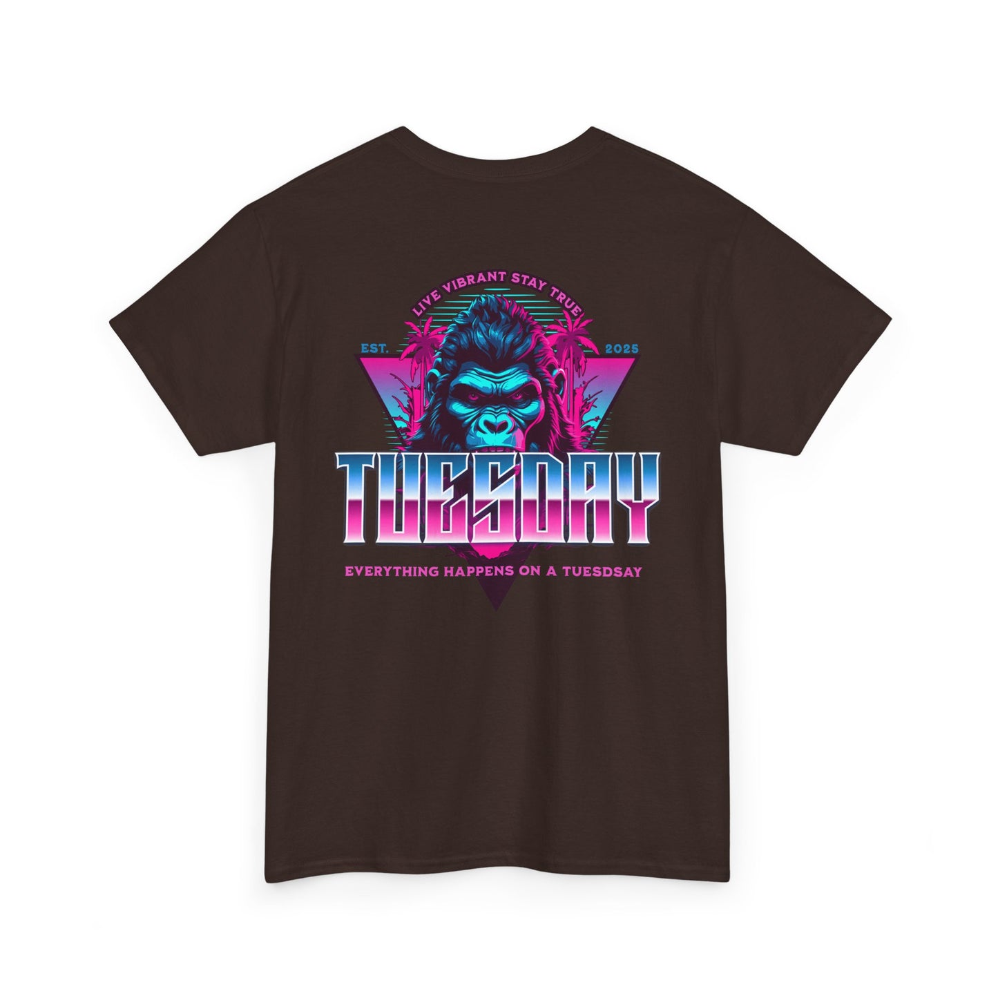 Retro Tuesday Graphic Tee, Fun Casual T-Shirt for Everyday Wear, Unisex Cotton Top, Party Shirt, Gift for Birthdays and Celebrations