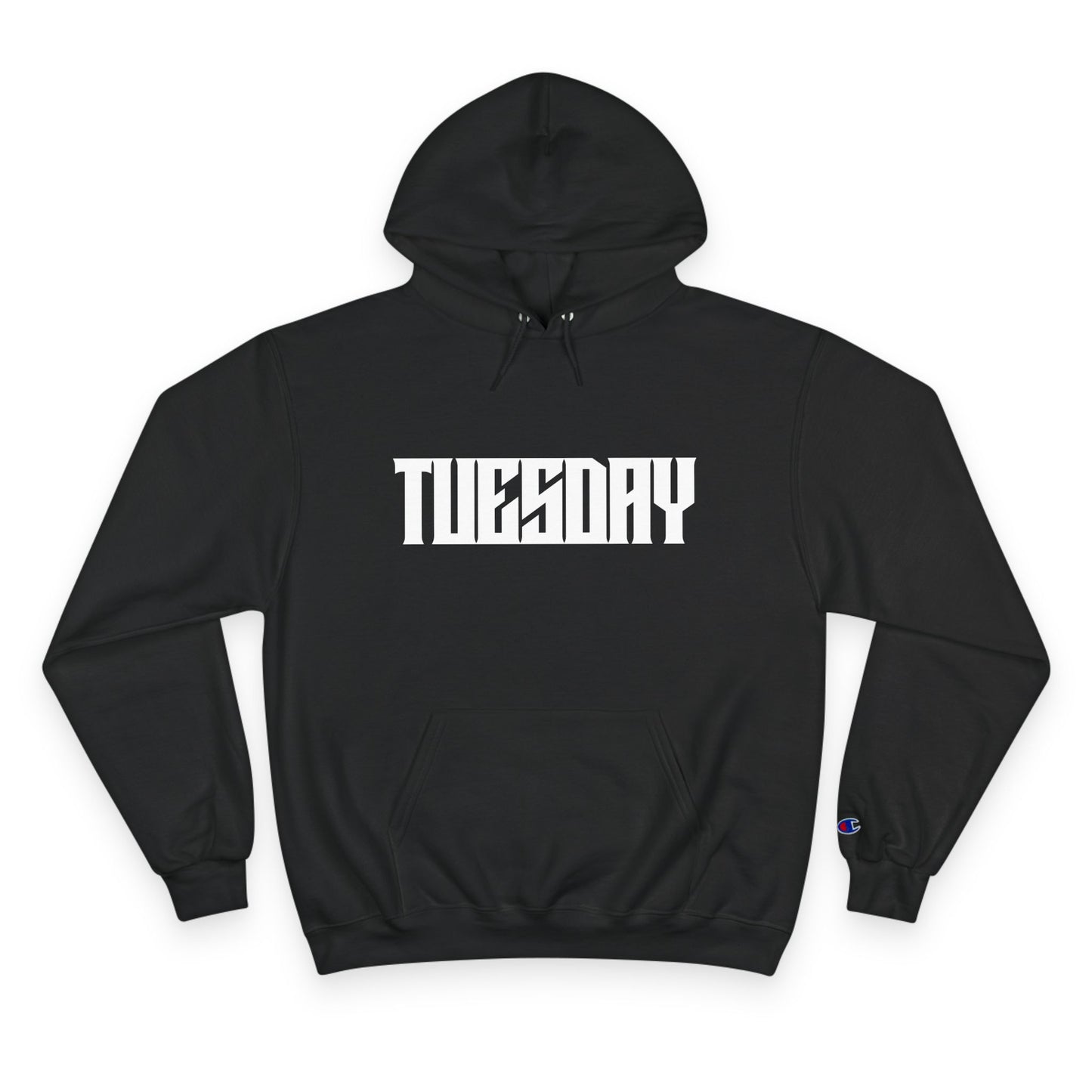 Casual Champion Hoodie, Day of the Week Gift, Unique Graphic Sweatshirt, Tuesday Vibes, Perfect for Vacations & Relaxation