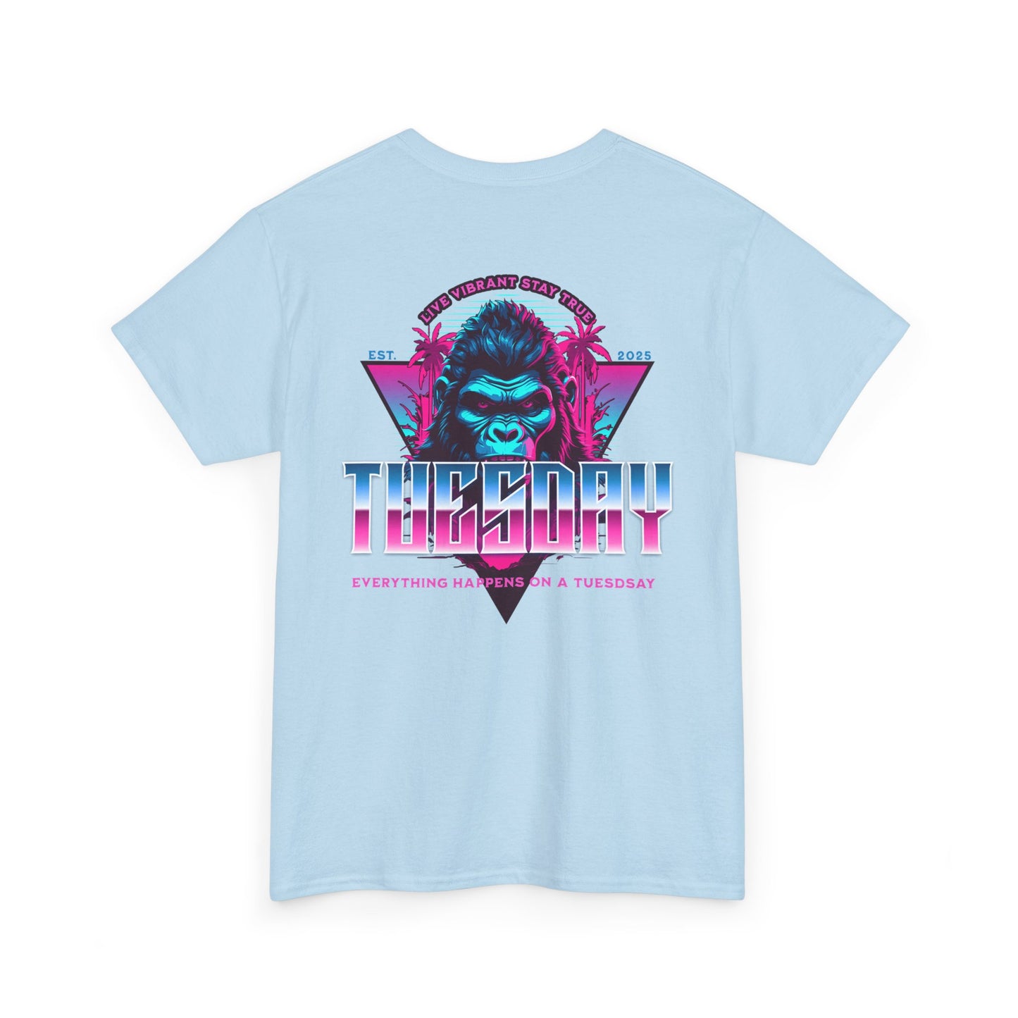 Retro Tuesday Graphic Tee, Fun Casual T-Shirt for Everyday Wear, Unisex Cotton Top, Party Shirt, Gift for Birthdays and Celebrations