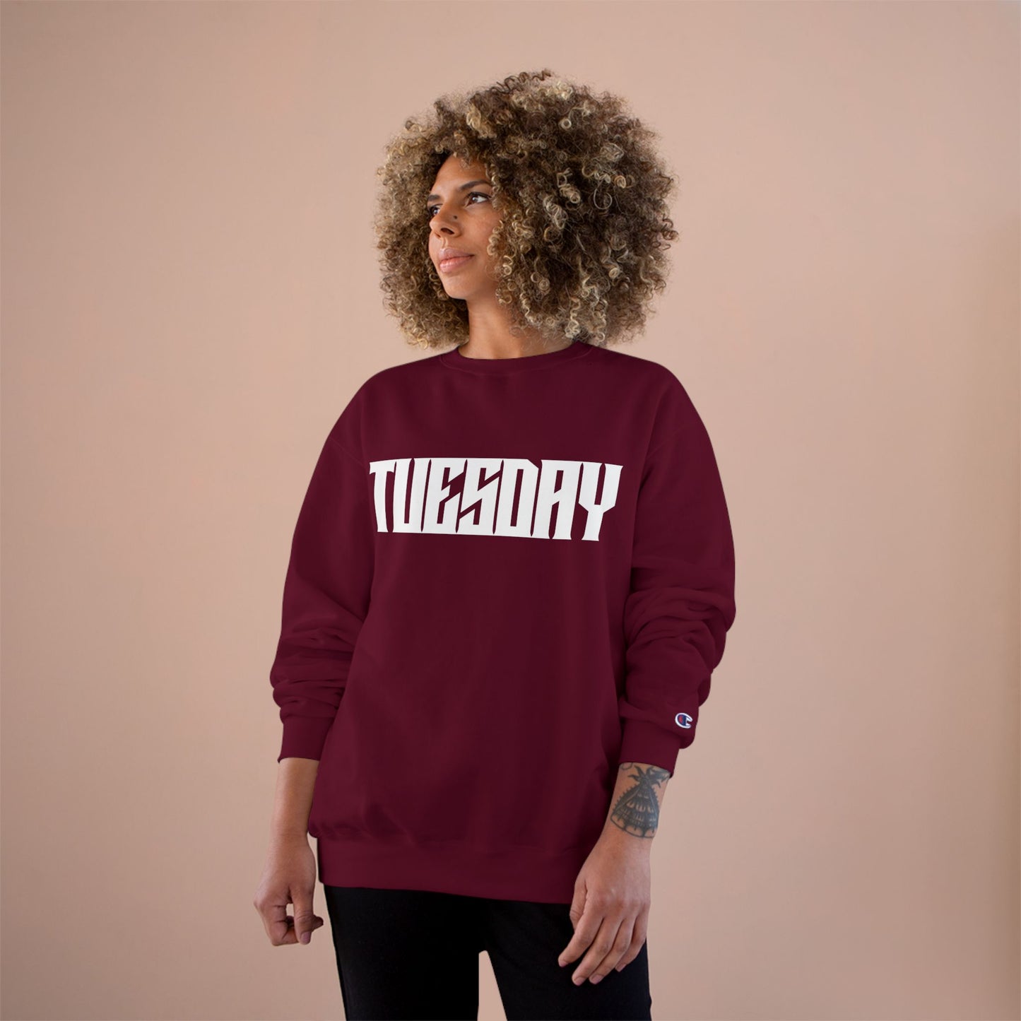 Retro Car Tuesday Champion Sweatshirt, Vintage Graphic Top, Cozy Unisex Apparel, Perfect Gift for Car Lovers, Unique Streetwear