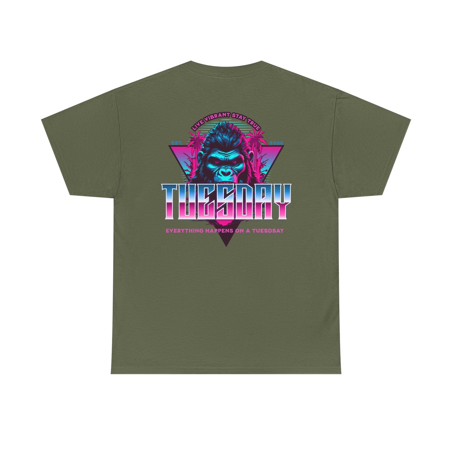 Retro Tuesday Graphic Tee, Fun Casual T-Shirt for Everyday Wear, Unisex Cotton Top, Party Shirt, Gift for Birthdays and Celebrations