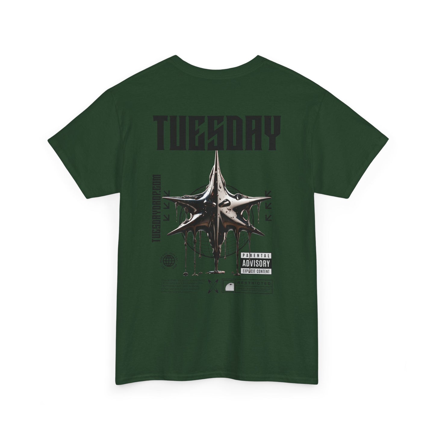 Graphic Tee with 'Tuesday' Print, Casual Wear, Streetwear, Gift for Students, Unisex Top, Everyday Fashion, Weekend Style