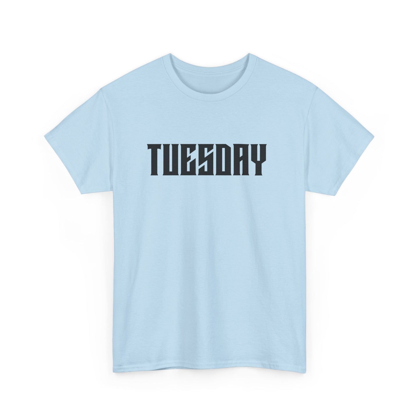 Graphic Tee with 'Tuesday' Print, Casual Wear, Streetwear, Gift for Students, Unisex Top, Everyday Fashion, Weekend Style