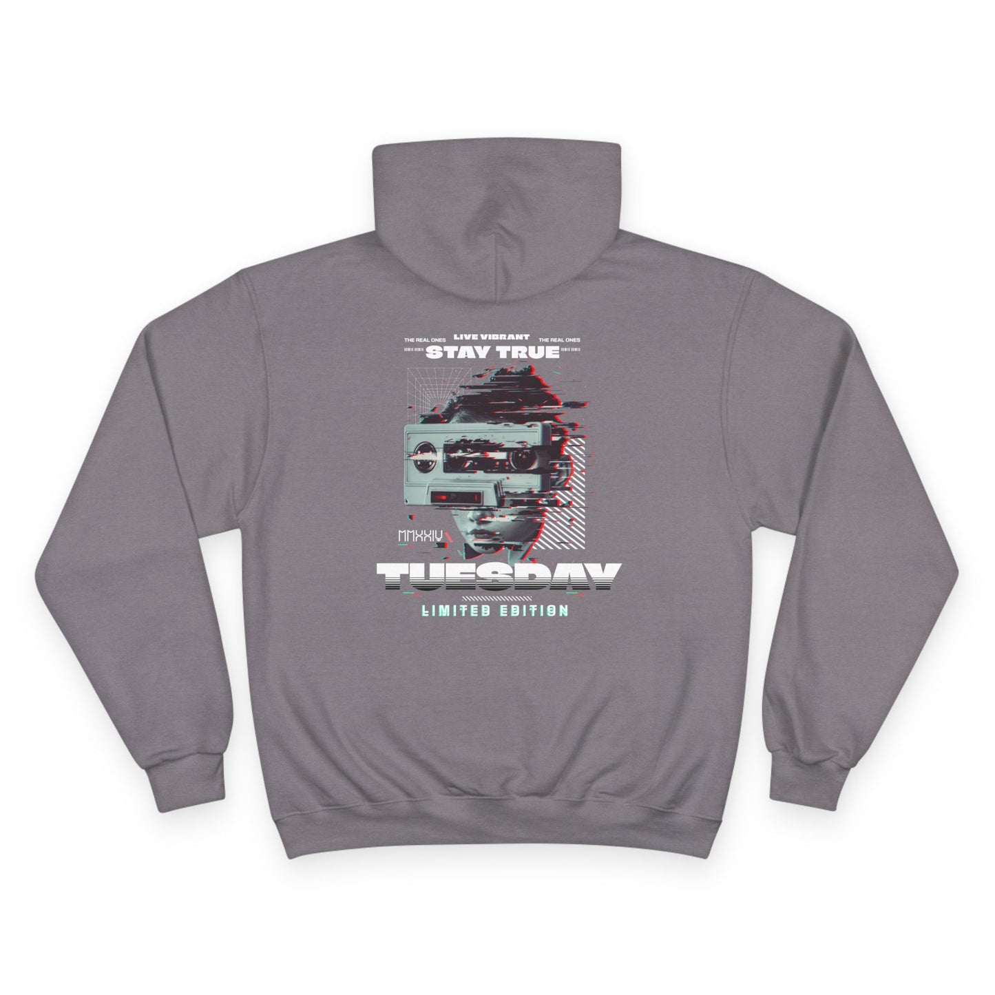 Limited Edition Tuesday Champion Hoodie - Stay True, Cozy Sweatshirt, Gift for Her, Comfy Casual Wear, Unique Sweatshirt