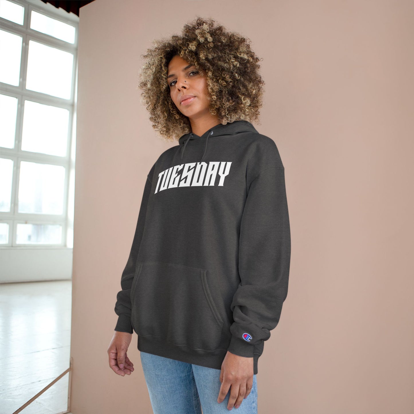 Champion Hoodie - Trendy Graphic Sweatshirt for Casual Wear, Perfect for Tuesdays, Gifts, Streetwear, Cozy Style
