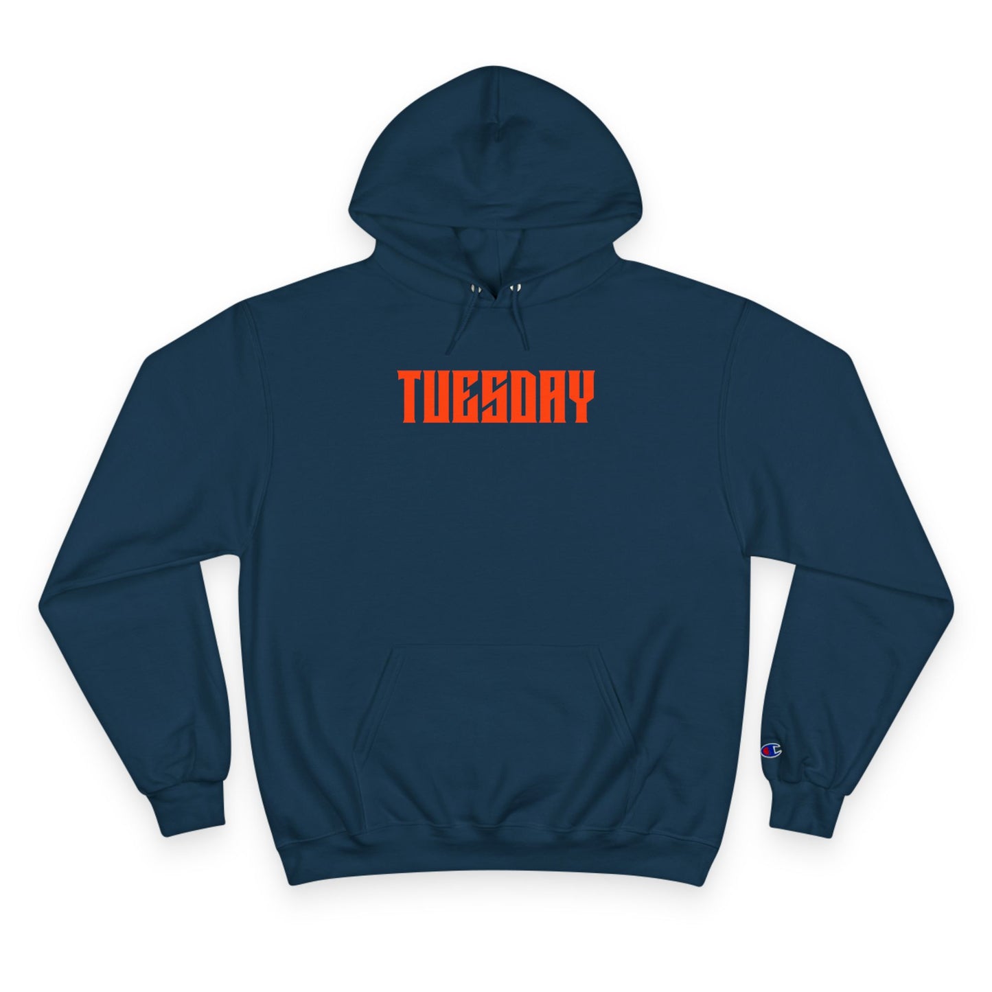 Stylish Tuesday Champion Hoodie, Graphic Hoodie, Casual Wear, Gift for Him, Unique Sweatshirt, Everyday Comfort