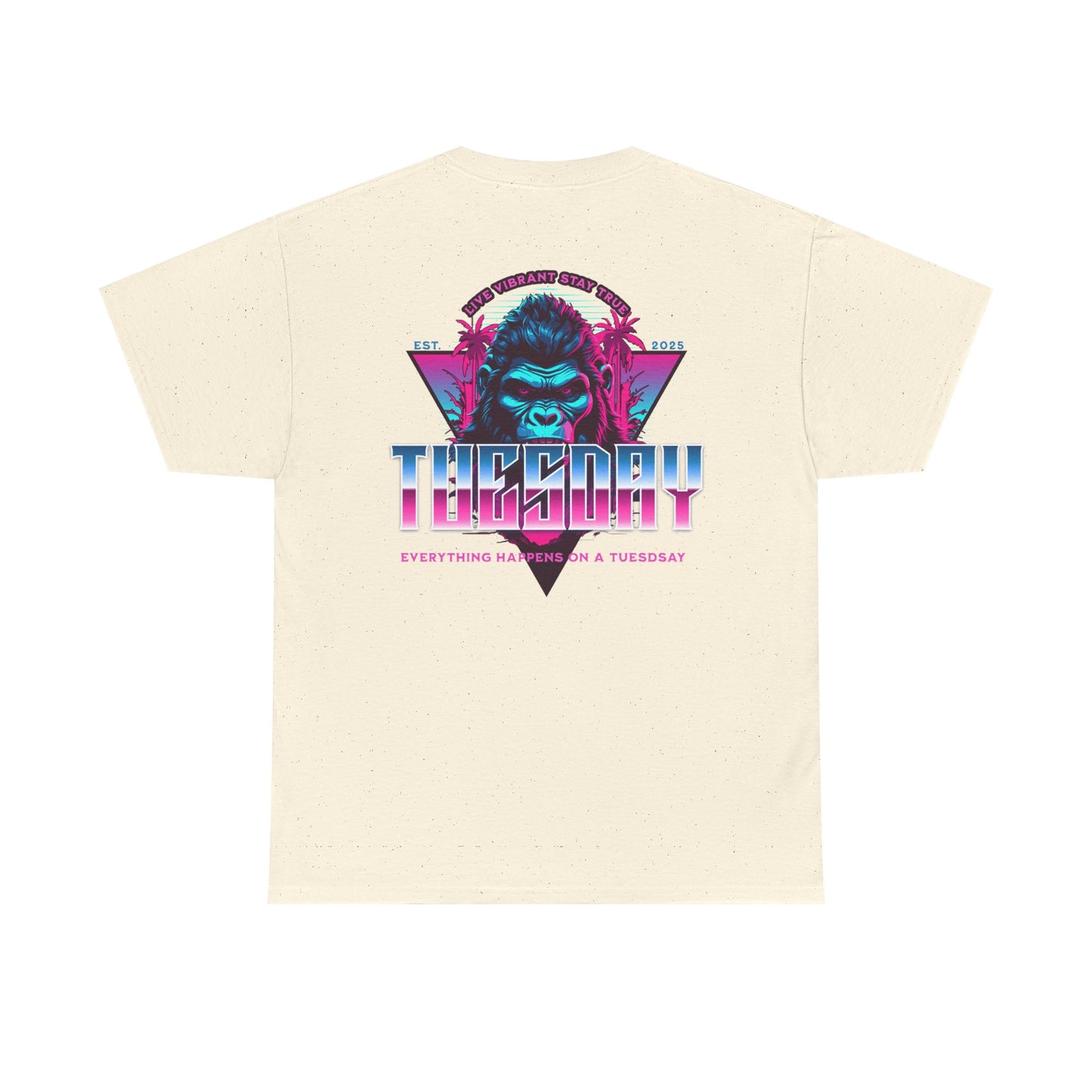 Retro Tuesday Graphic Tee, Fun Casual T-Shirt for Everyday Wear, Unisex Cotton Top, Party Shirt, Gift for Birthdays and Celebrations