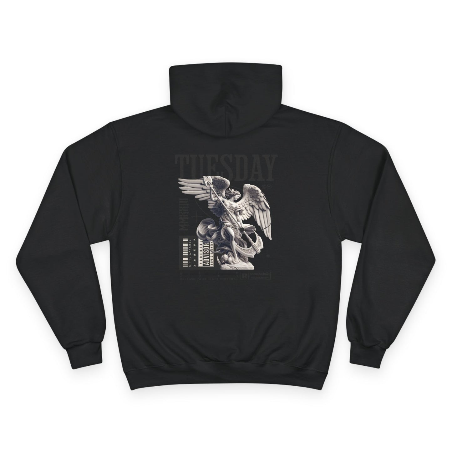 Tuesday Champion Hoodie - Stylish & Comfy Oversized Hoodie, Gift for Her, Unique Sweatshirt for Daily Wear, Cozy Fashion Statement