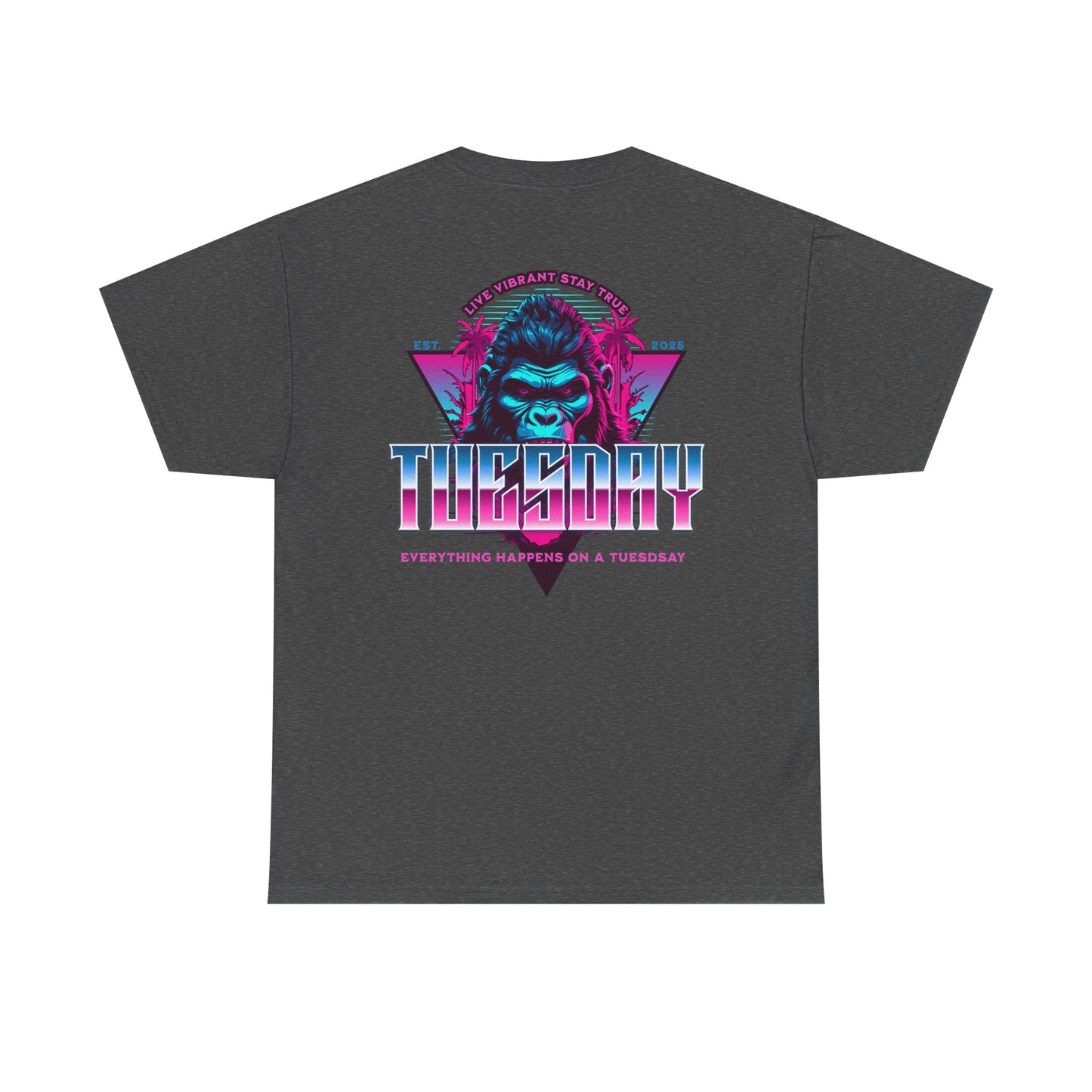 Retro Tuesday Graphic Tee, Fun Casual T-Shirt for Everyday Wear, Unisex Cotton Top, Party Shirt, Gift for Birthdays and Celebrations