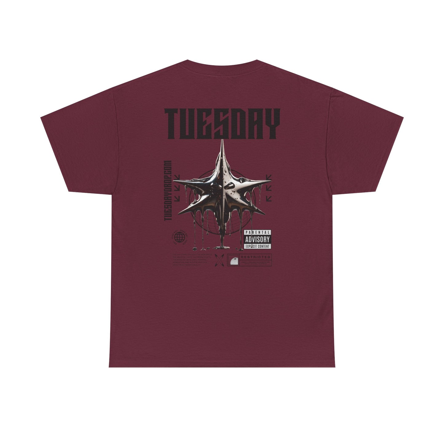 Graphic Tee with 'Tuesday' Print, Casual Wear, Streetwear, Gift for Students, Unisex Top, Everyday Fashion, Weekend Style