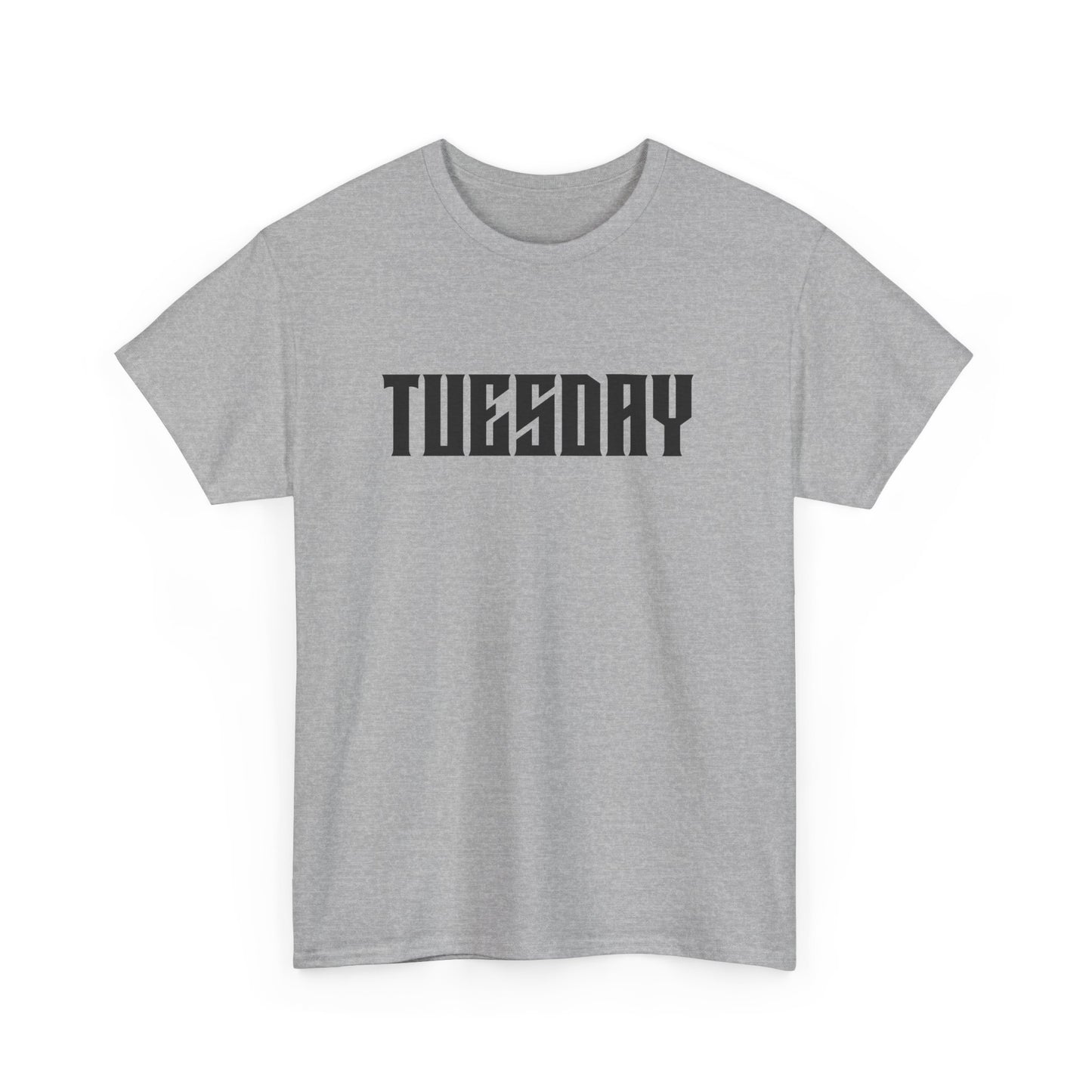 Graphic Tee with 'Tuesday' Print, Casual Wear, Streetwear, Gift for Students, Unisex Top, Everyday Fashion, Weekend Style
