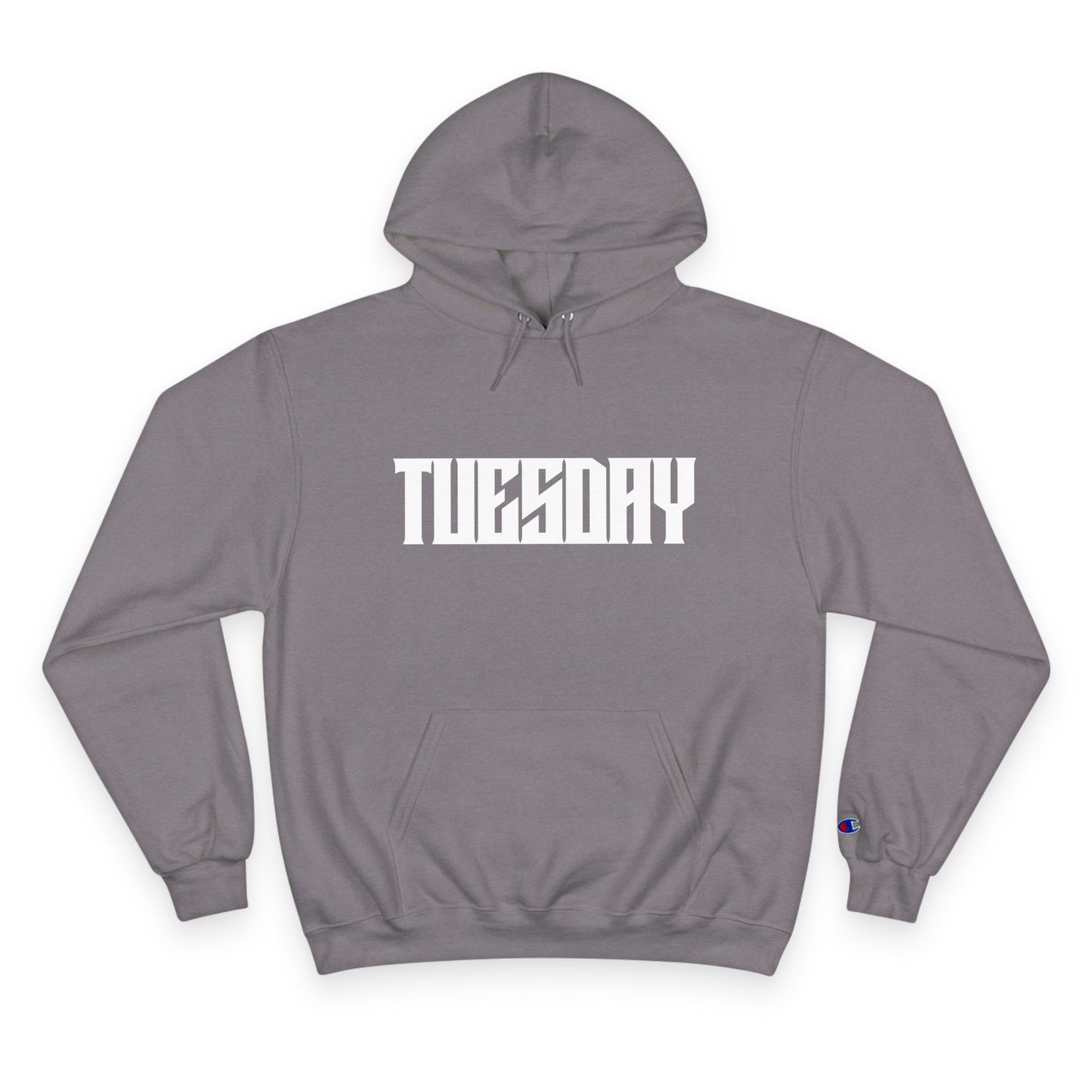 Casual Champion Hoodie, Day of the Week Gift, Unique Graphic Sweatshirt, Tuesday Vibes, Perfect for Vacations & Relaxation