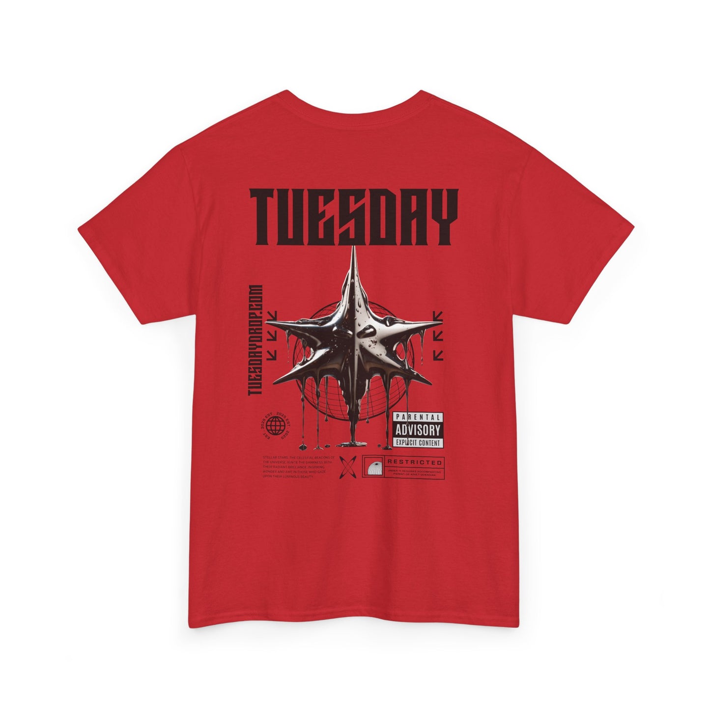 Graphic Tee with 'Tuesday' Print, Casual Wear, Streetwear, Gift for Students, Unisex Top, Everyday Fashion, Weekend Style