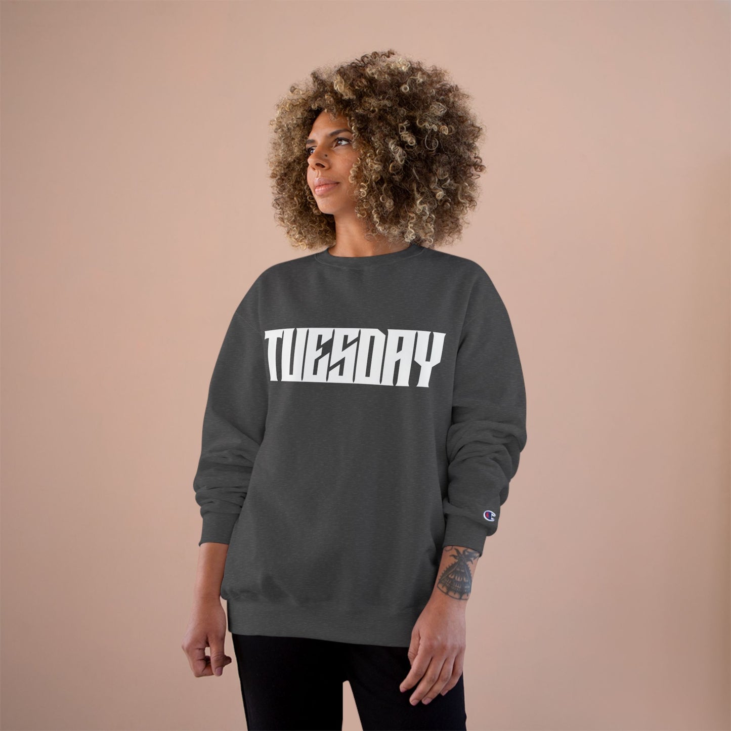 Retro Car Tuesday Champion Sweatshirt, Vintage Graphic Top, Cozy Unisex Apparel, Perfect Gift for Car Lovers, Unique Streetwear