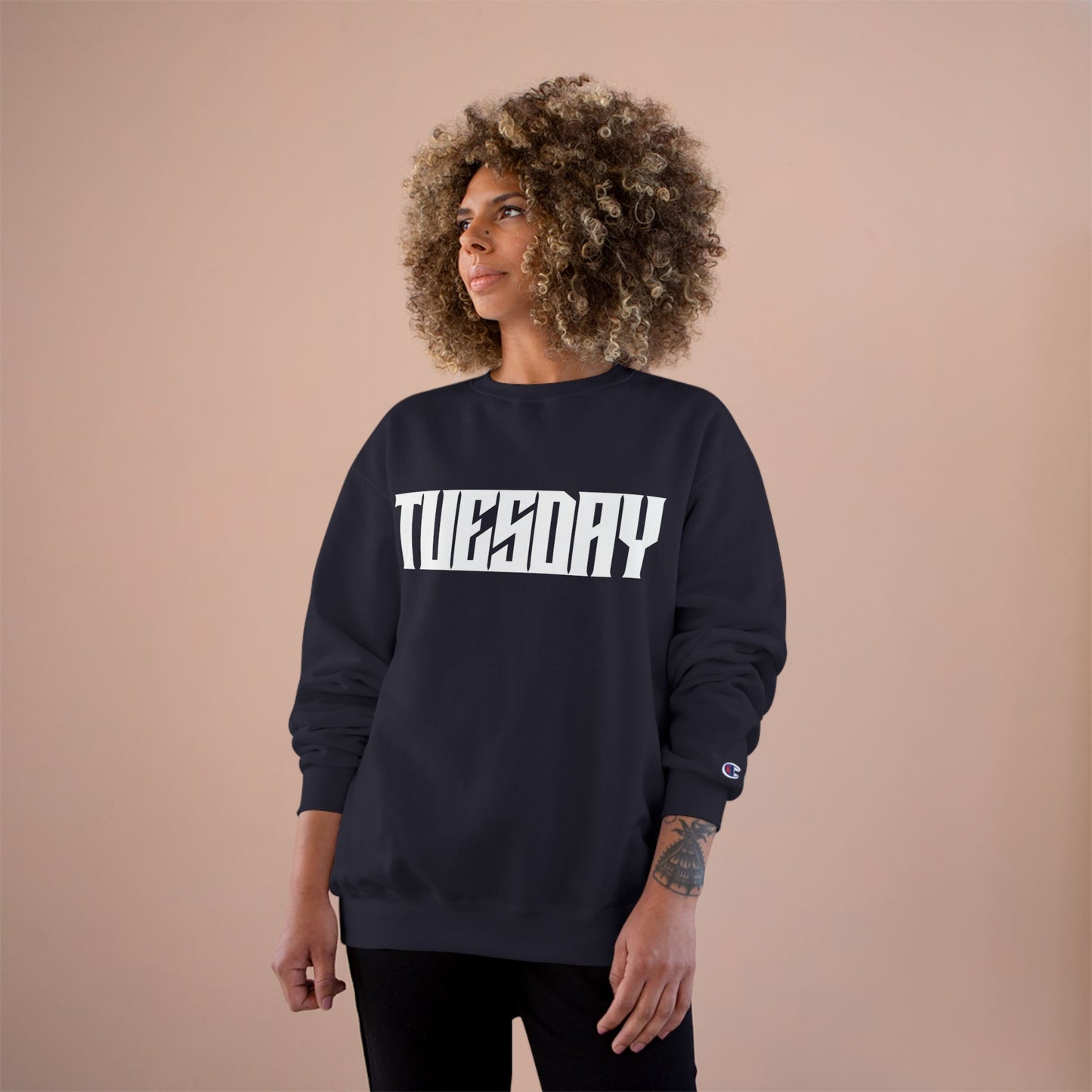 Retro Car Tuesday Champion Sweatshirt, Vintage Graphic Top, Cozy Unisex Apparel, Perfect Gift for Car Lovers, Unique Streetwear