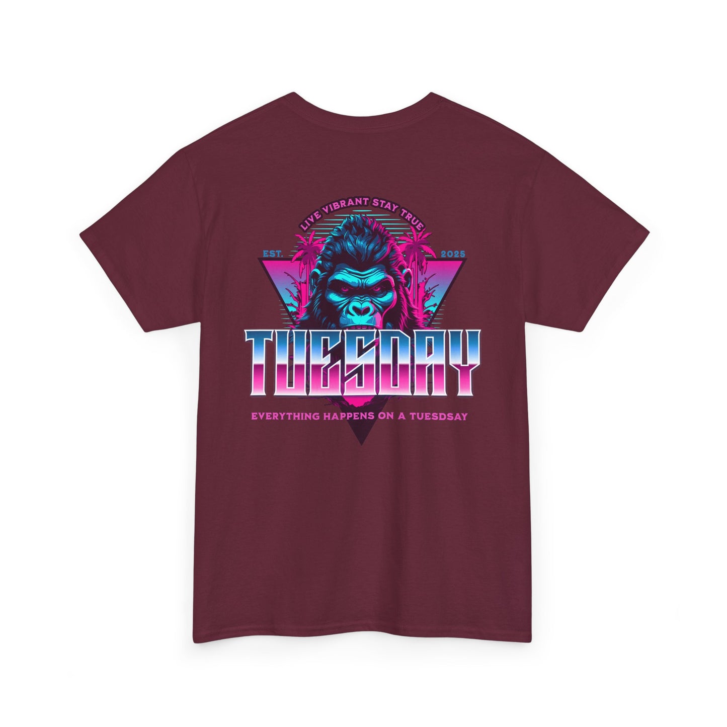 Retro Tuesday Graphic Tee, Fun Casual T-Shirt for Everyday Wear, Unisex Cotton Top, Party Shirt, Gift for Birthdays and Celebrations