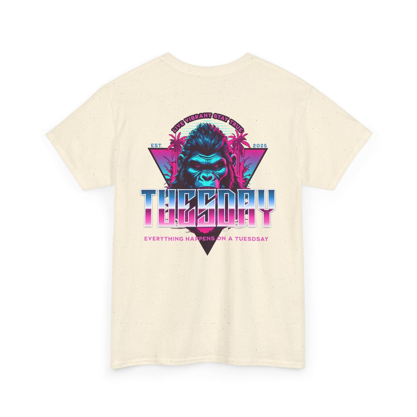 Retro Tuesday Graphic Tee, Fun Casual T-Shirt for Everyday Wear, Unisex Cotton Top, Party Shirt, Gift for Birthdays and Celebrations