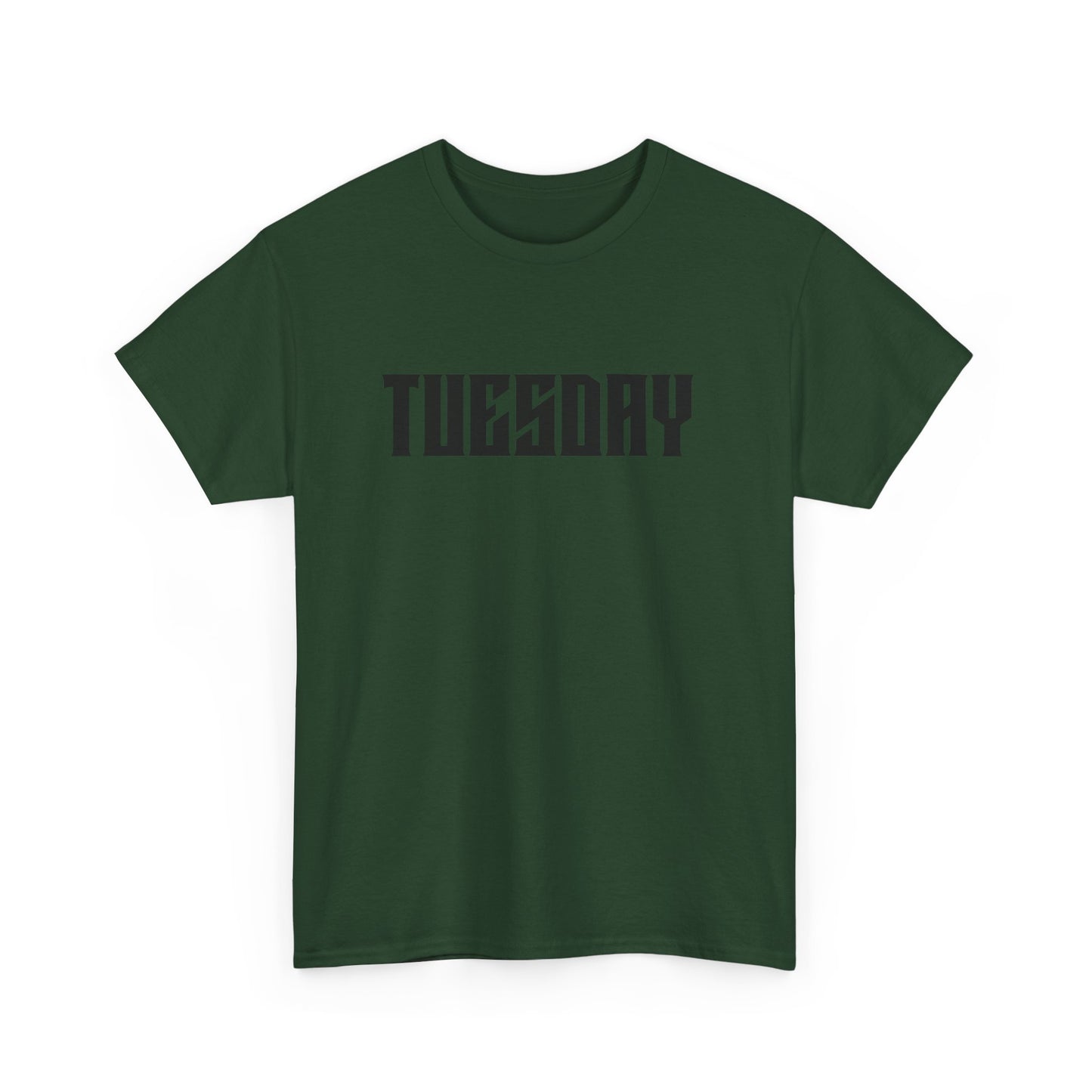 Graphic Tee with 'Tuesday' Print, Casual Wear, Streetwear, Gift for Students, Unisex Top, Everyday Fashion, Weekend Style